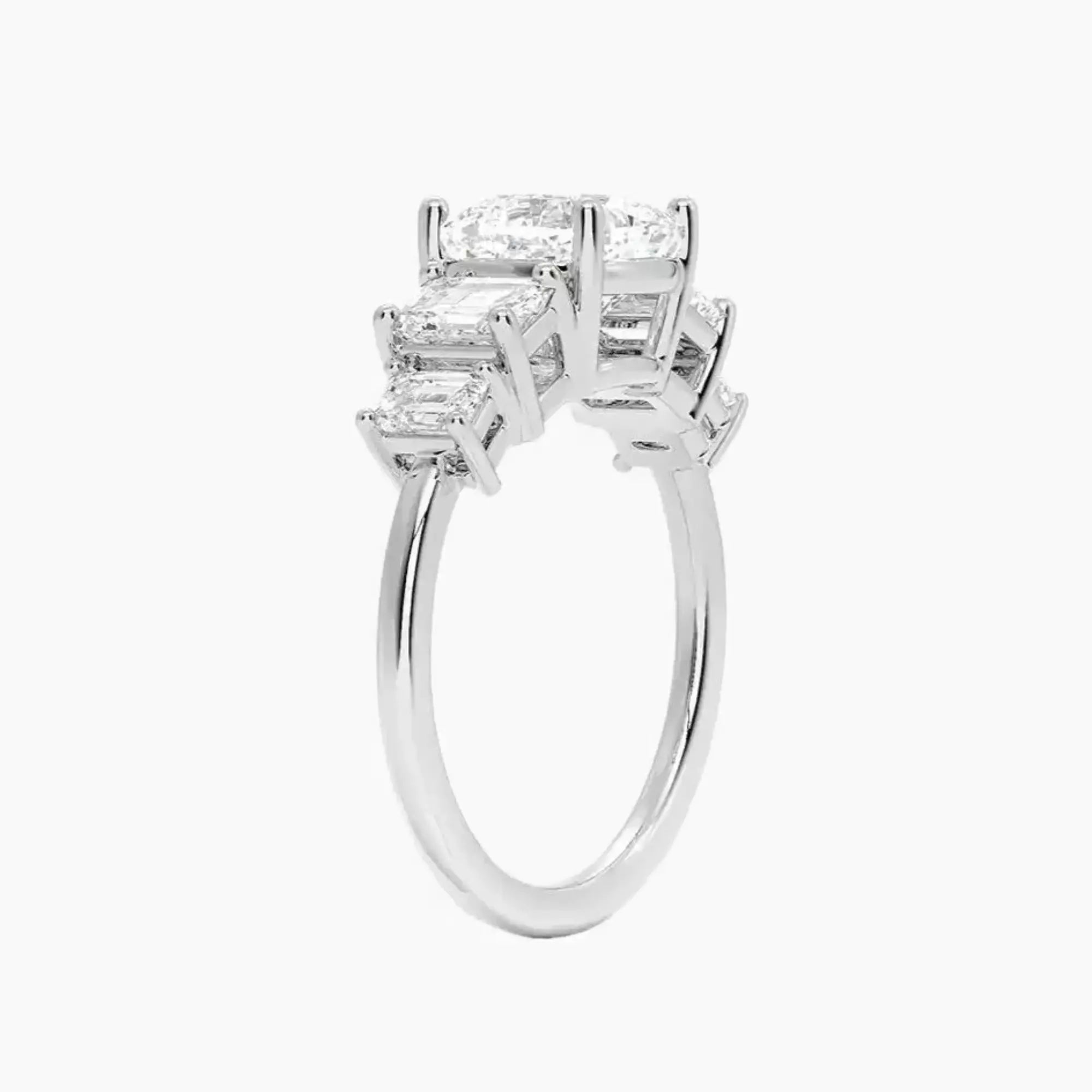 Katerina Five Stone Cushion Designer Diamond Ring Setting in 14K Yellow Gold