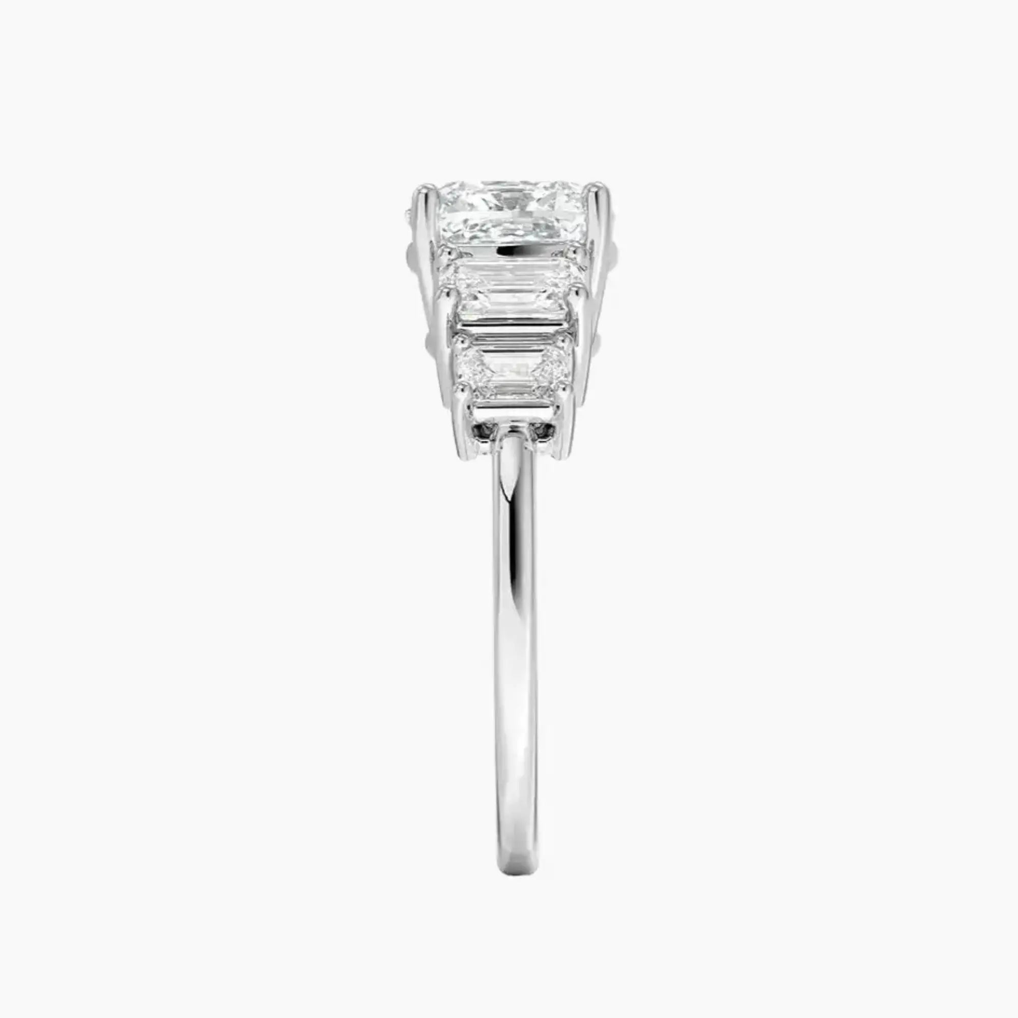 Katerina Five Stone Cushion Designer 2 Carat Lab Grown Diamond Engagement Ring in 18K Rose Gold