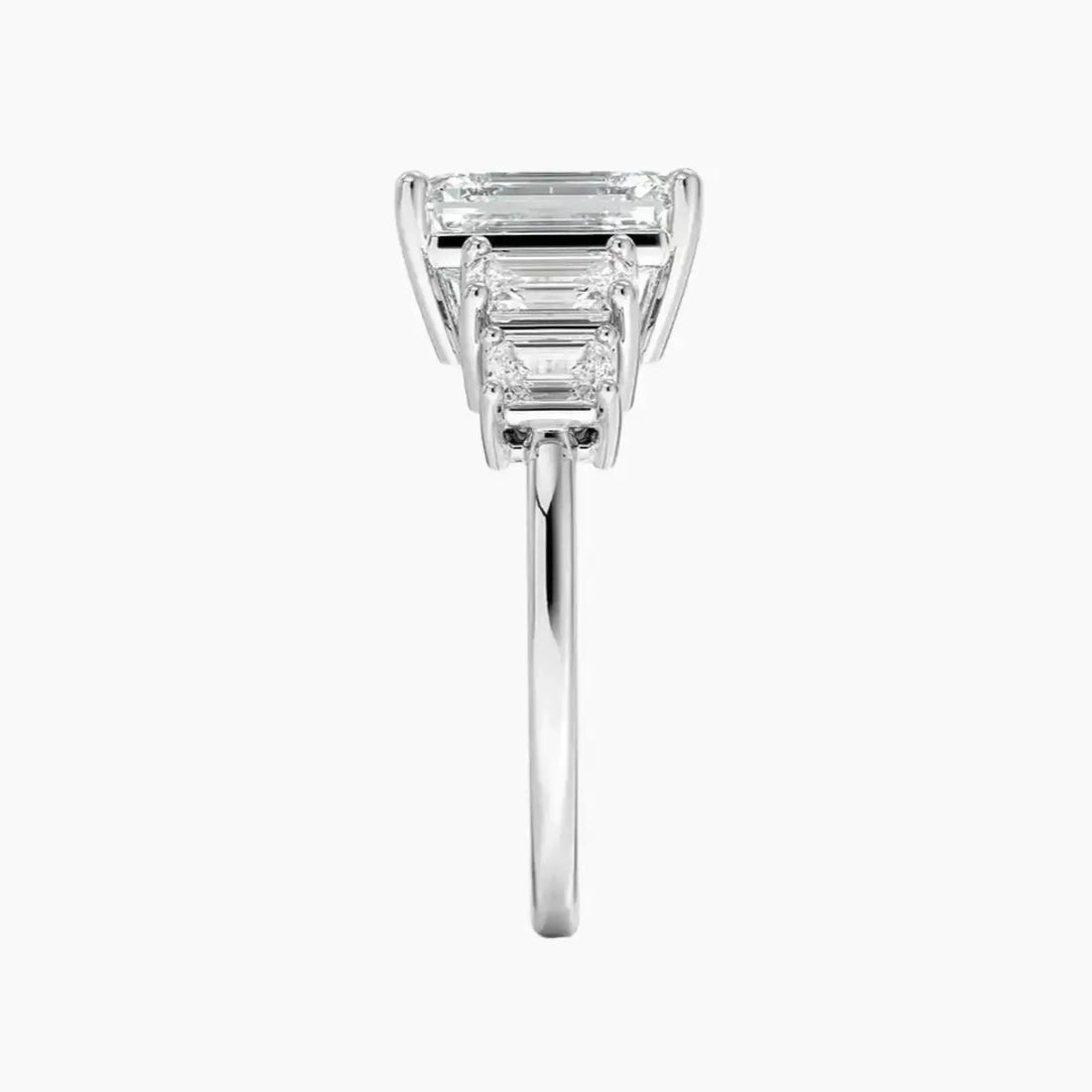 Katerina Five Stone Emerald Designer Diamond Ring Setting in 14K Rose Gold