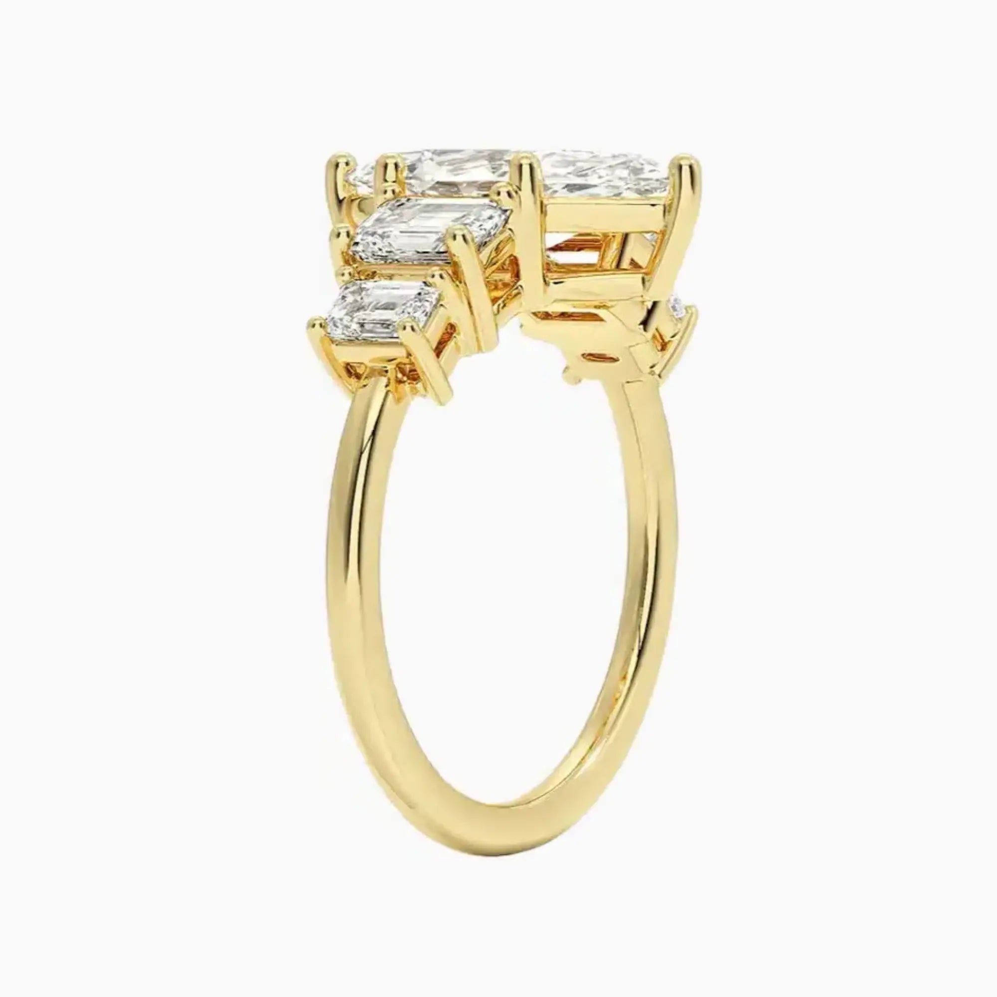 Katerina Five Stone Marquise Designer Diamond Ring Setting in 14K White Gold