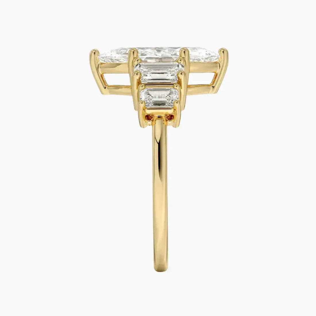 Katerina Five Stone Marquise Designer Diamond Ring Setting in 14K Rose Gold