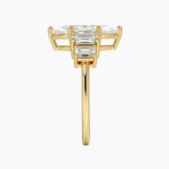 Katerina Five Stone Marquise Designer 1.5 Carat Lab Grown Diamond Engagement Ring in 18K Rose Gold