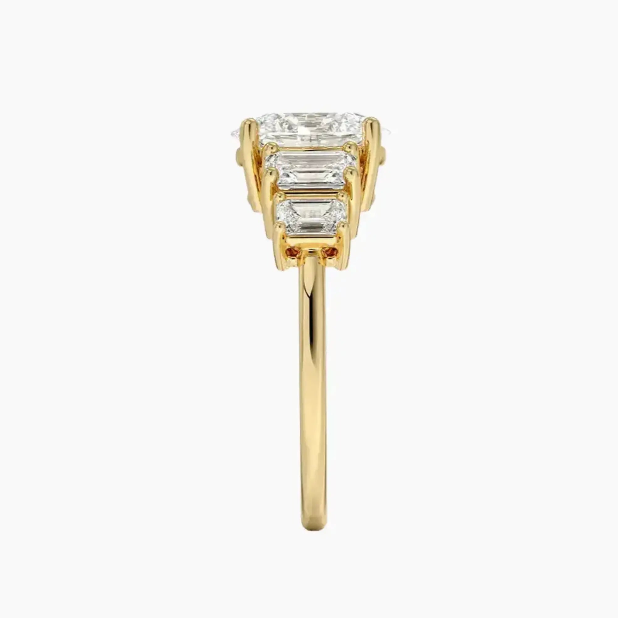 Katerina Five Stone Oval Designer 2.5 Carat Lab Grown Diamond Engagement Ring in 14K Rose Gold