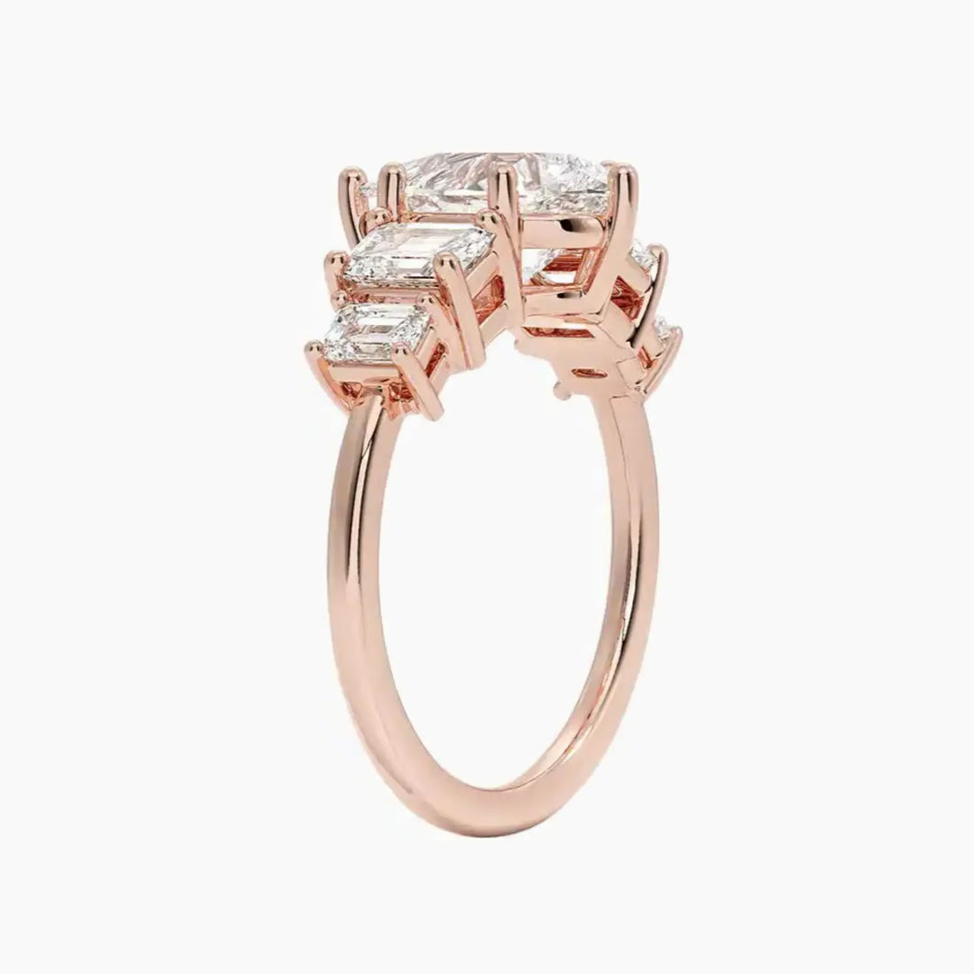 Katerina Five Stone Pear Designer Diamond Ring Setting in 14K Yellow Gold