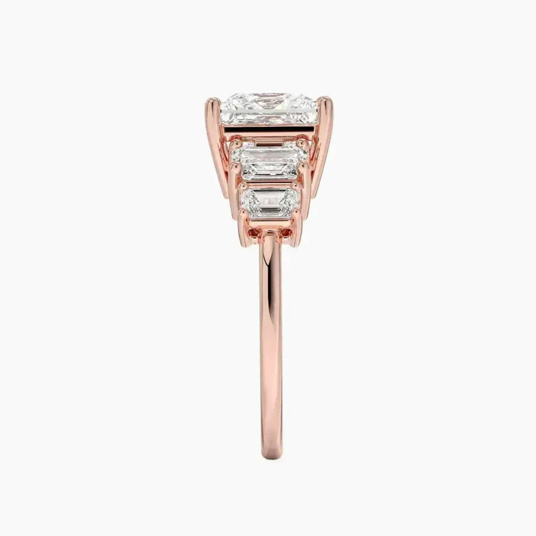 Katerina Five Stone Princess Designer 1.5 Carat Lab Grown Diamond Engagement Ring in 18K Yellow Gold