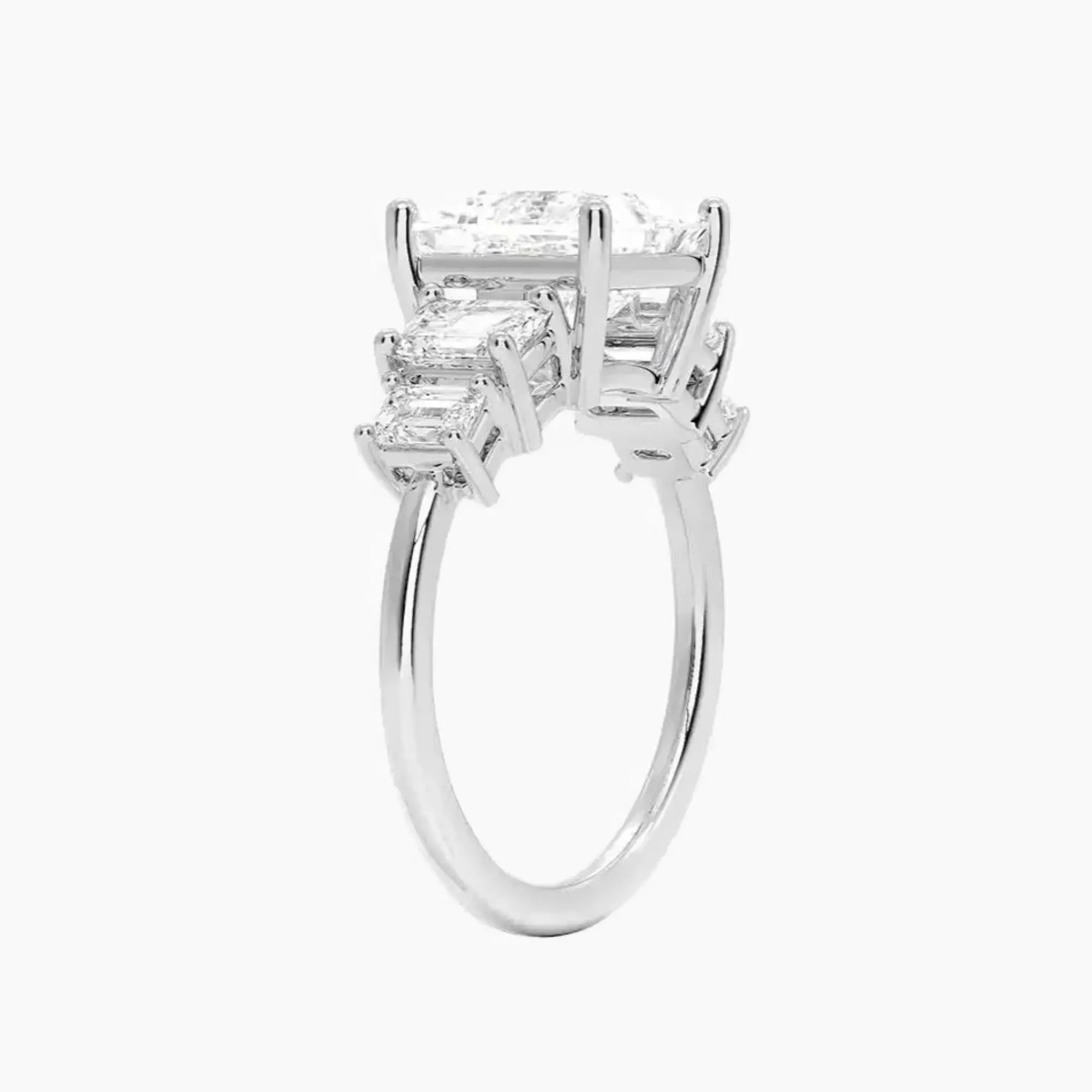 Katerina Five Stone Princess Designer 1.5 Carat Lab Grown Diamond Engagement Ring in 14K Yellow Gold