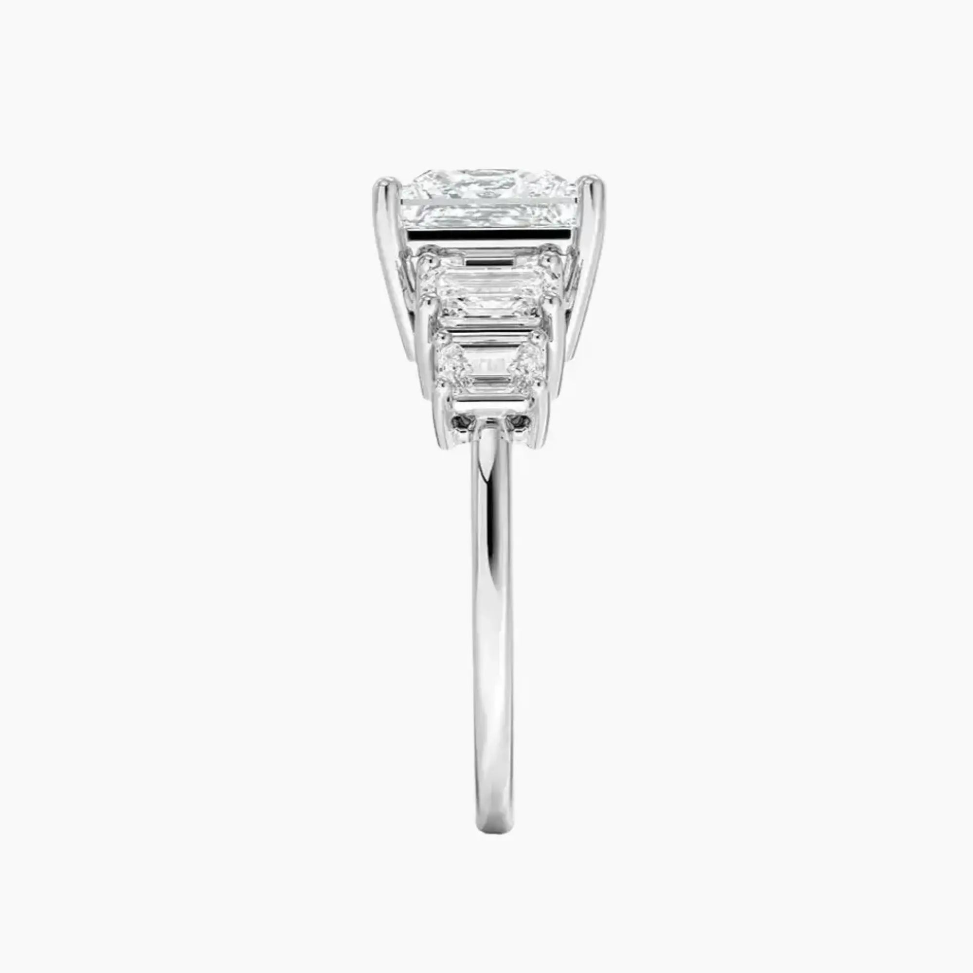 Katerina Five Stone Princess Designer 1 Carat Lab Grown Diamond Engagement Ring in 14K Rose Gold