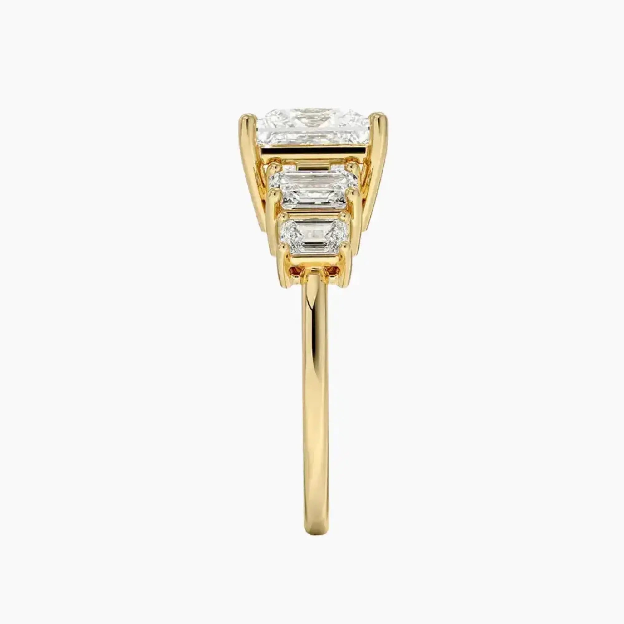 Katerina Five Stone Princess Designer 1.5 Carat Lab Grown Diamond Engagement Ring in 14K Yellow Gold