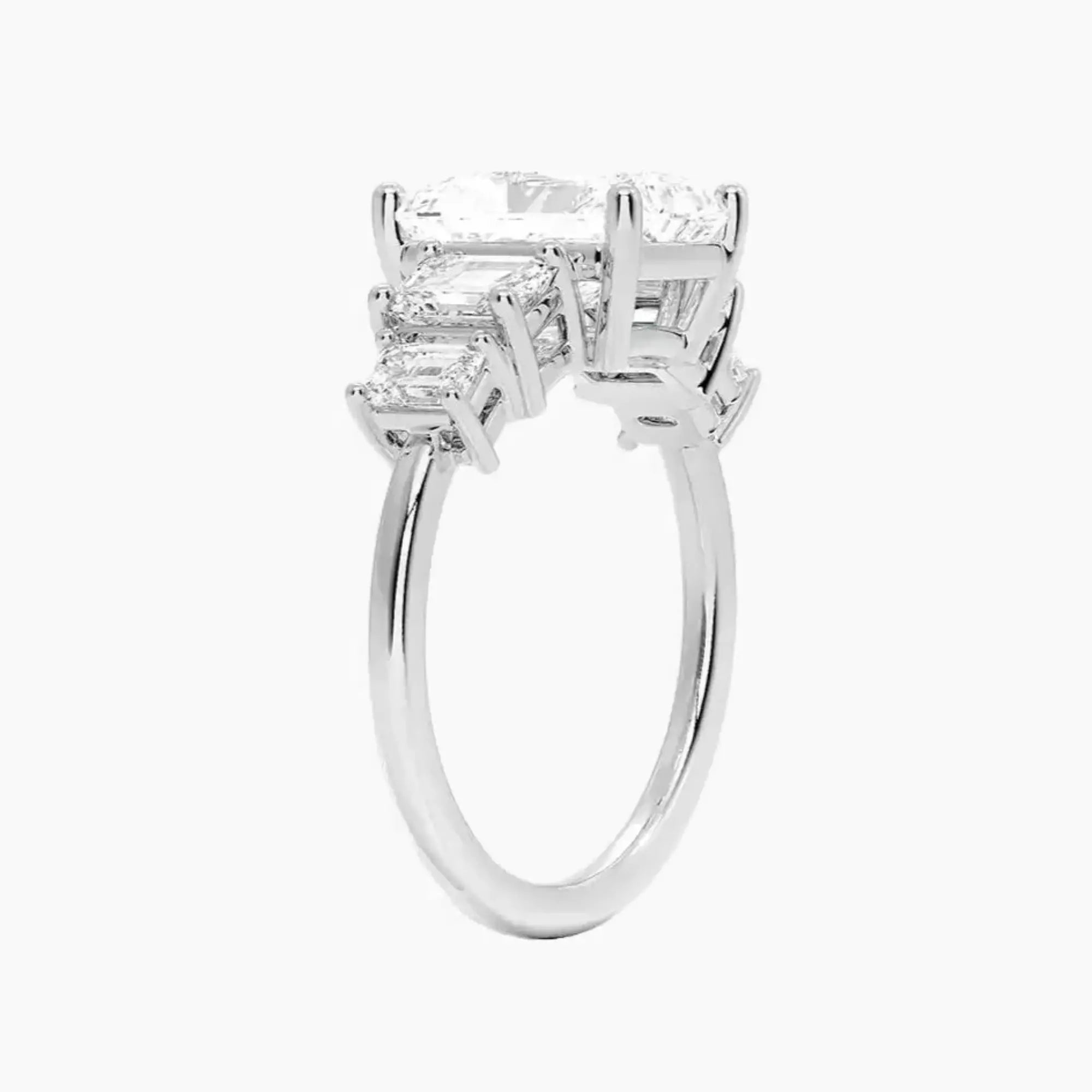 Katerina Five Stone Radiant Designer 2.5 Carat Lab Grown Diamond Engagement Ring in 18K Yellow Gold