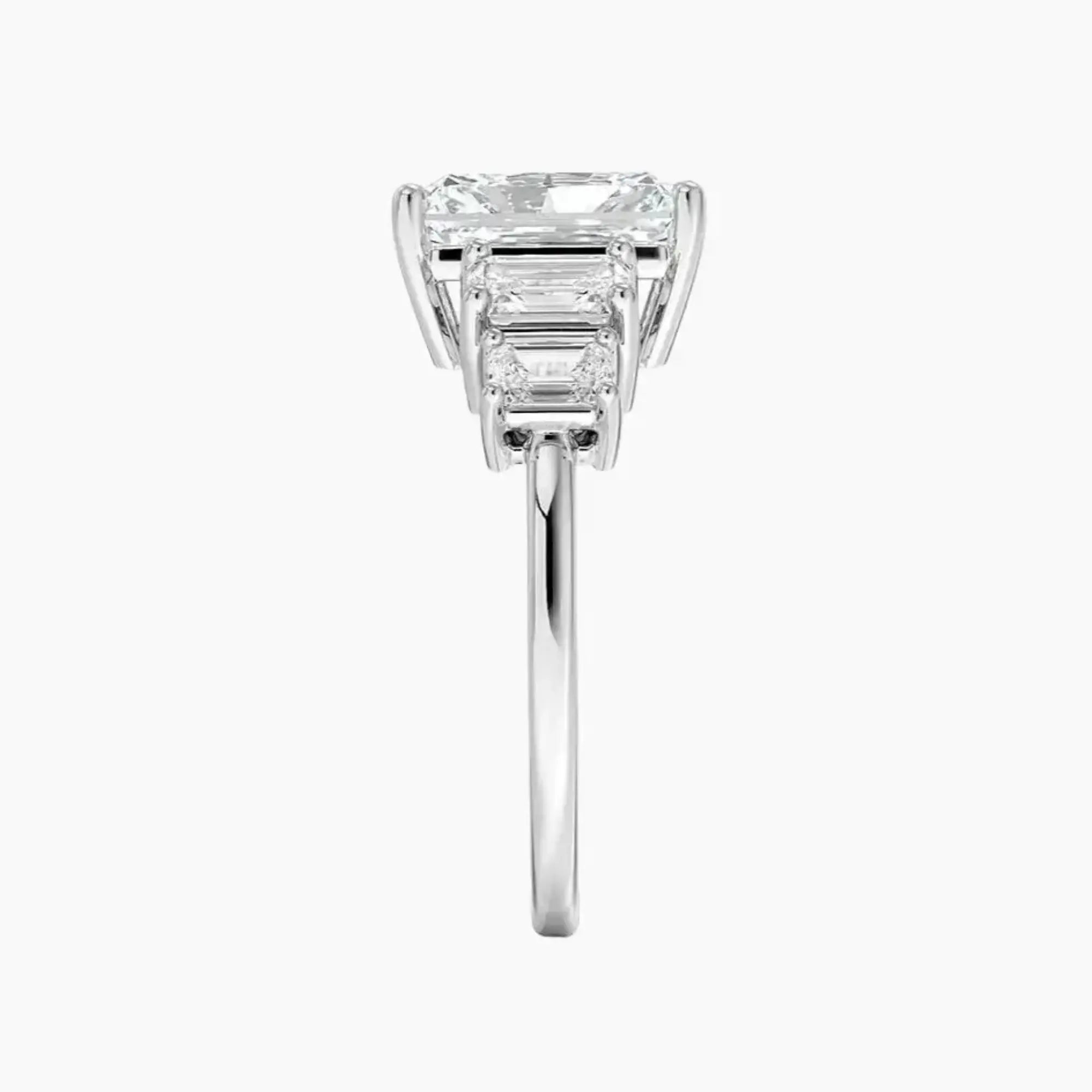 Katerina Five Stone Radiant Designer 2.5 Carat Lab Grown Diamond Engagement Ring in 14K Yellow Gold