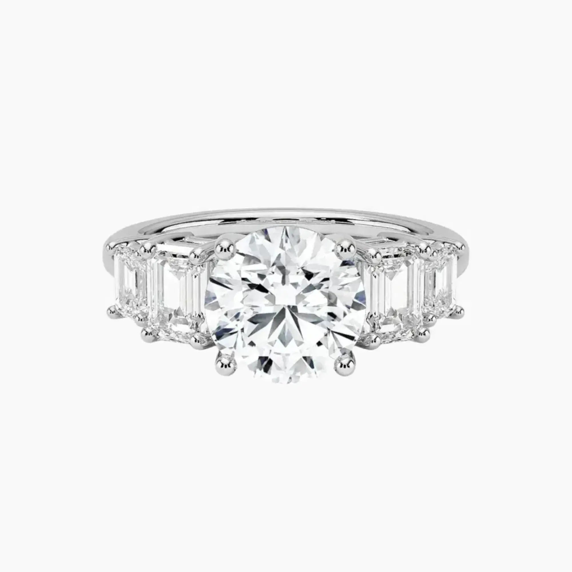 Katerina Five Stone Round Designer 2 Carat Lab Grown Diamond Engagement Ring in 18K Rose Gold