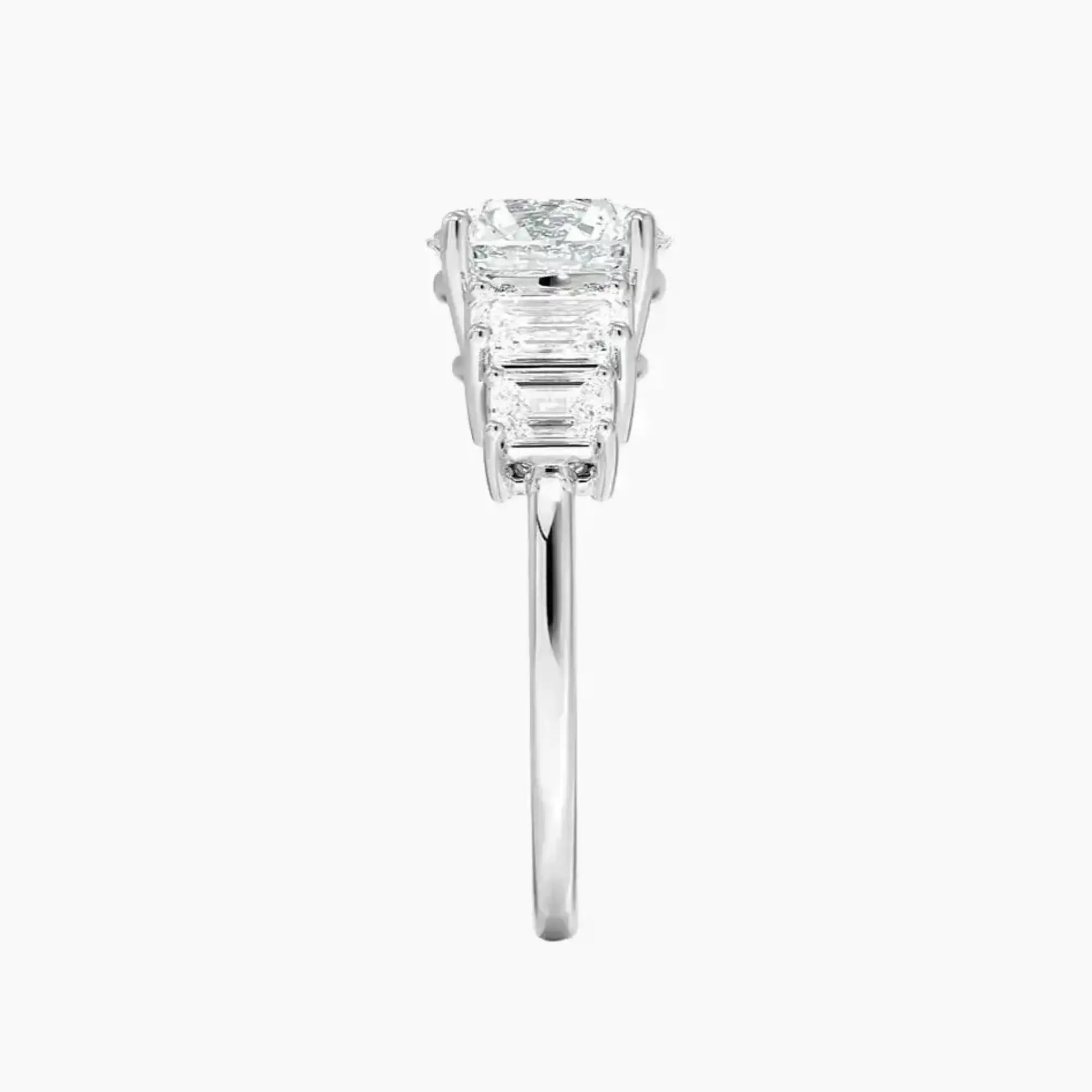 Katerina Five Stone Round Designer 2 Carat Lab Grown Diamond Engagement Ring in 18K Rose Gold