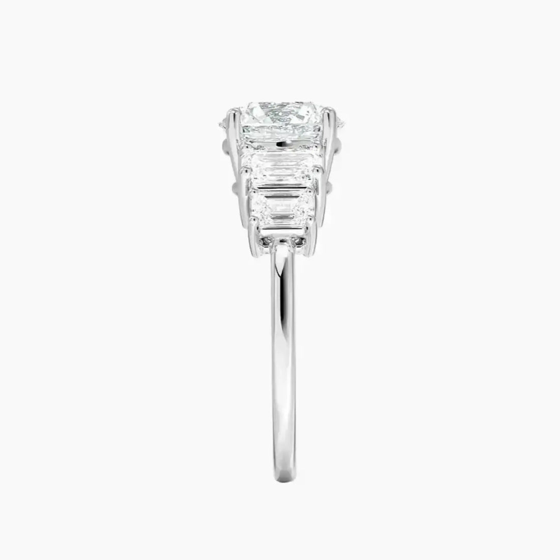 Katerina Five Stone Round Designer Diamond Ring Setting in 14K White Gold