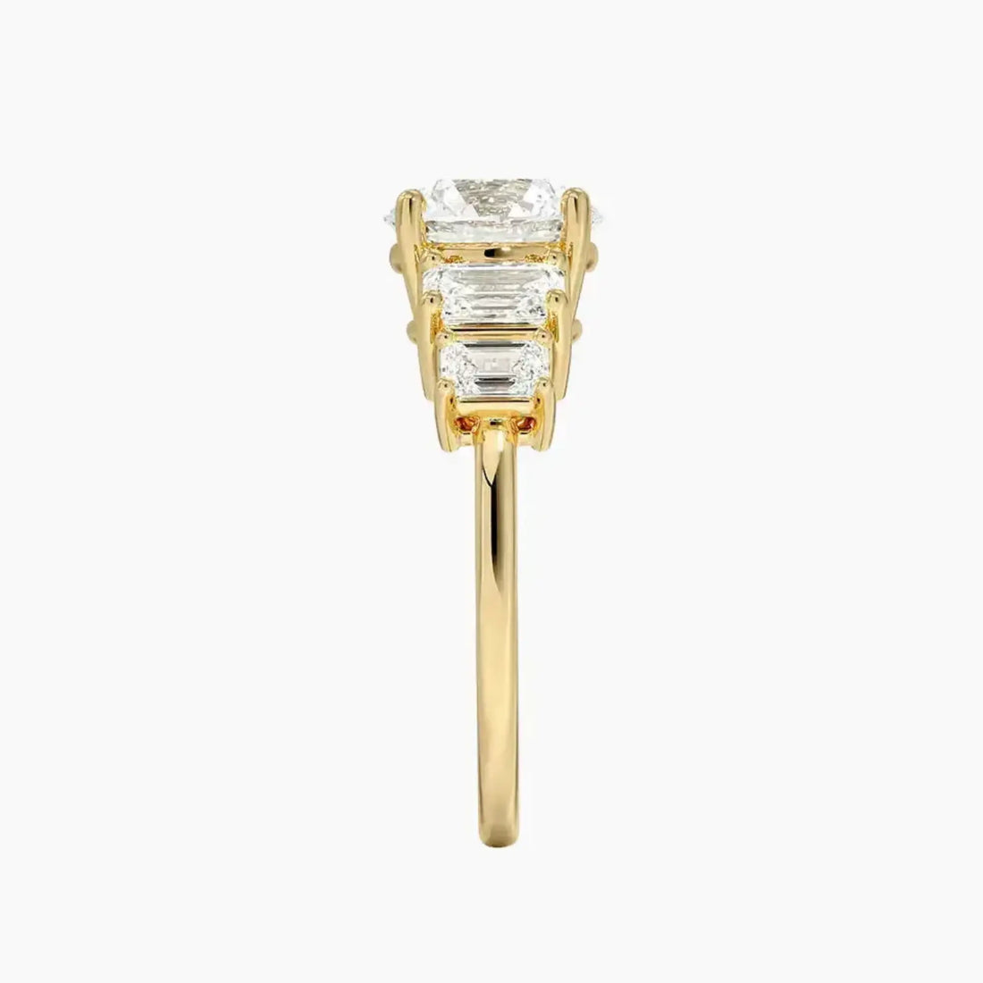 Katerina Five Stone Round Designer 3 Carat Lab Grown Diamond Engagement Ring in 14K Rose Gold
