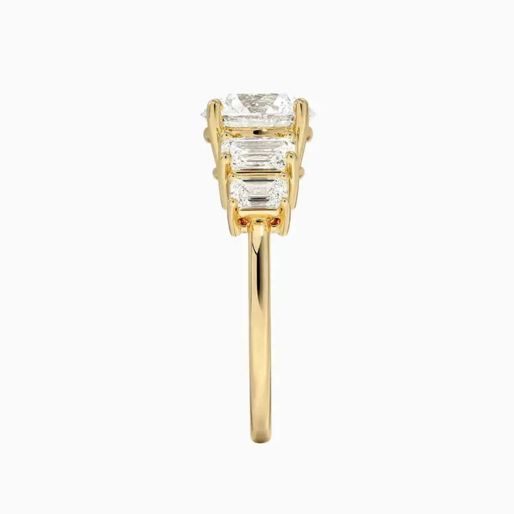 Katerina Five Stone Round Designer 2 Carat Lab Grown Diamond Engagement Ring in 18K Rose Gold