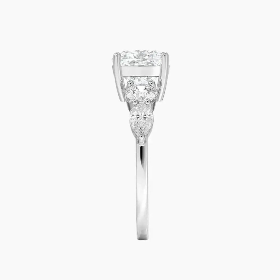 Daria Five Stone Cushion Designer 1.5 Carat Lab Grown Diamond Engagement Ring in 18K Rose Gold