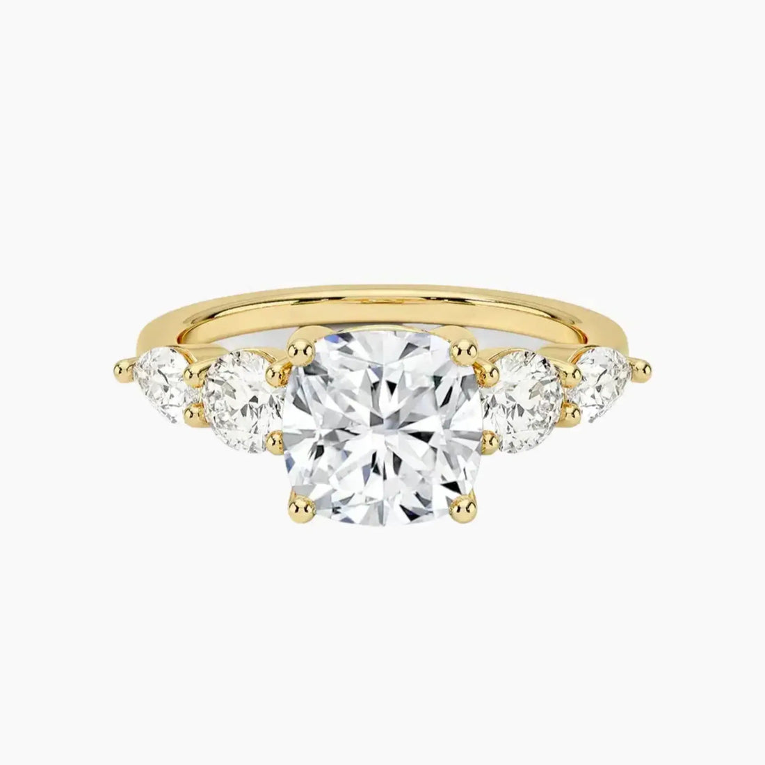 Daria Five Stone Cushion Designer Diamond Ring Setting in 14K Rose Gold