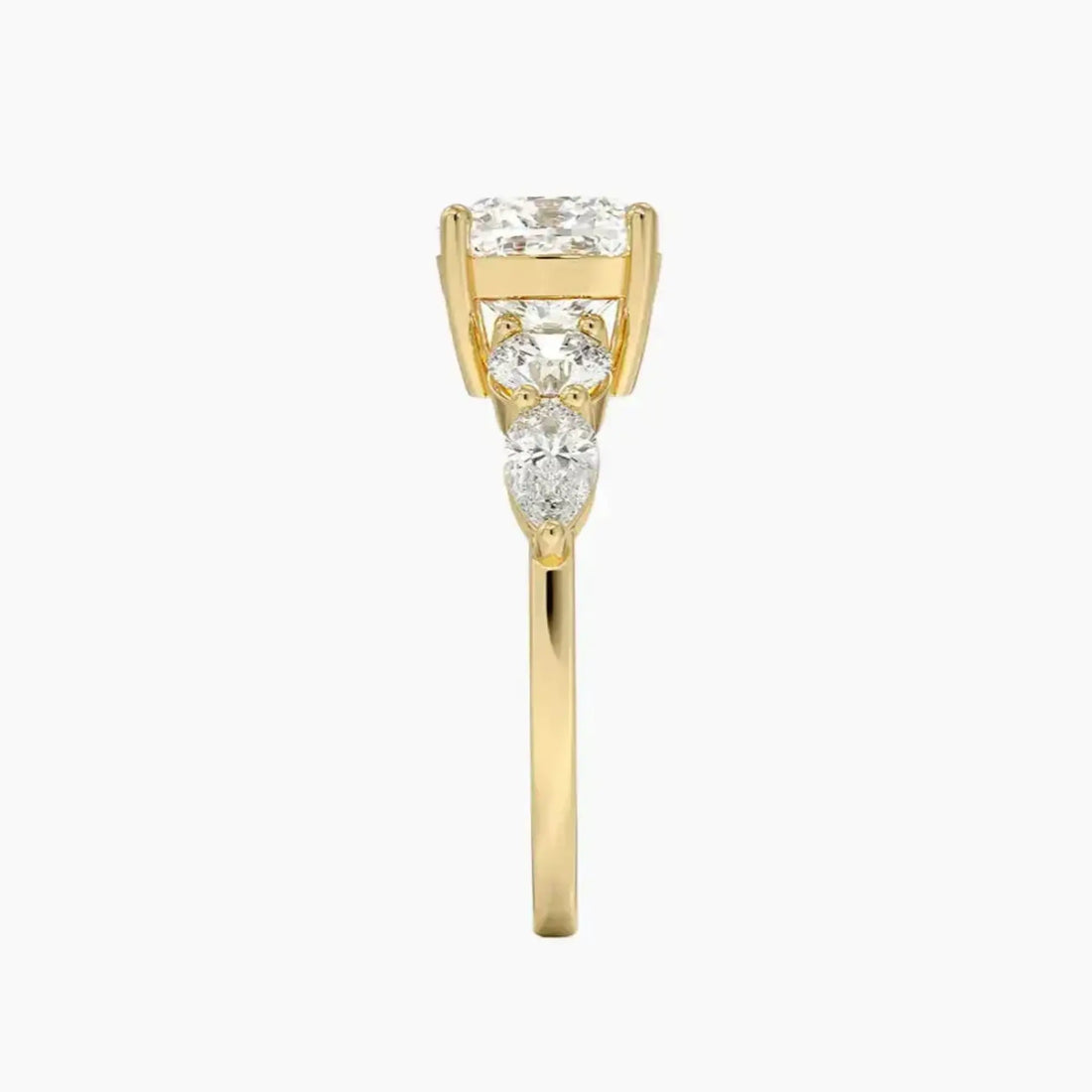 Daria Five Stone Cushion Designer Diamond Ring Setting in 18K White Gold