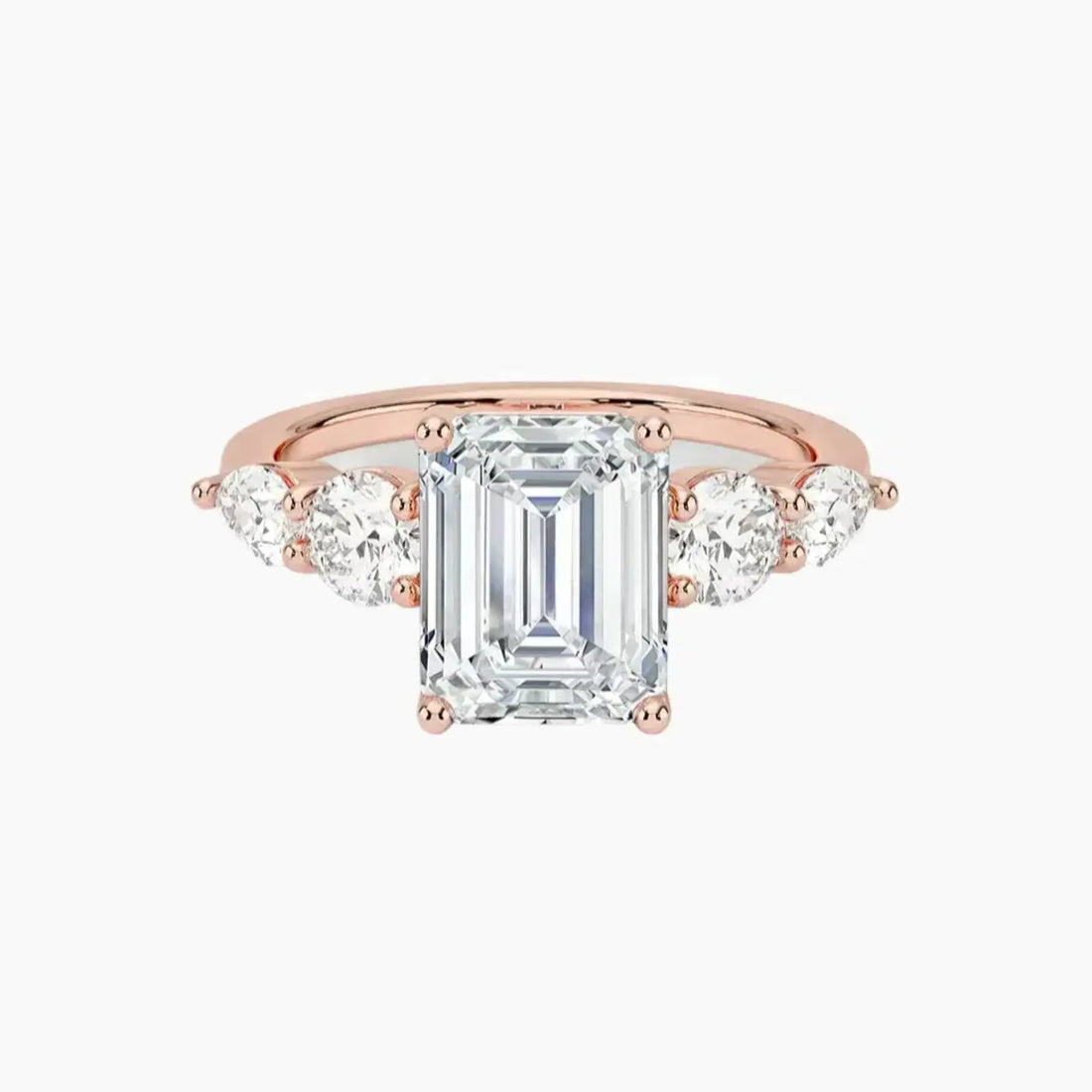 Daria Five Stone Emerald Designer Diamond Ring Setting in 18K Yellow Gold