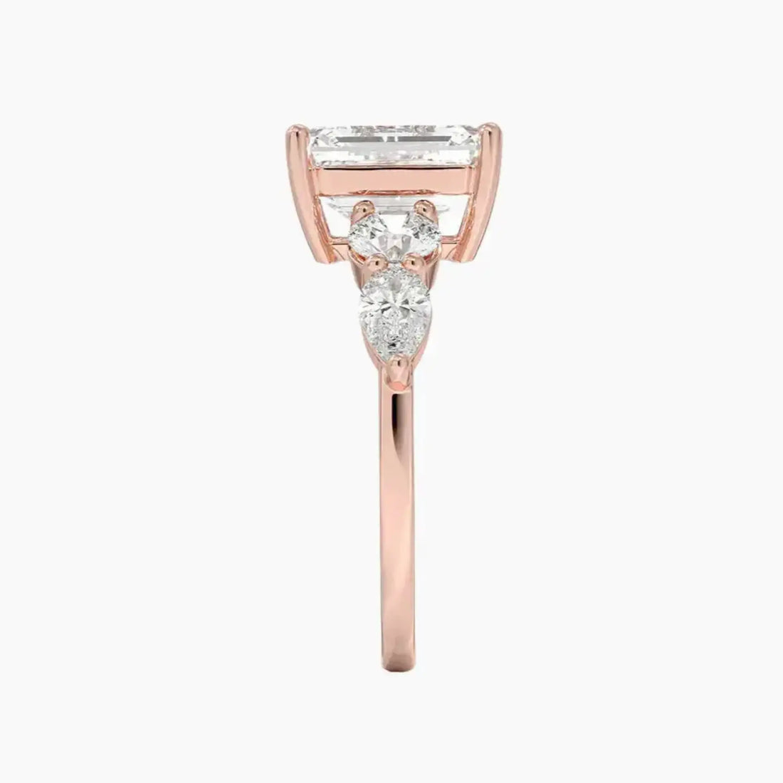 Daria Five Stone Emerald Designer 3 Carat Lab Grown Diamond Engagement Ring in 14K Yellow Gold