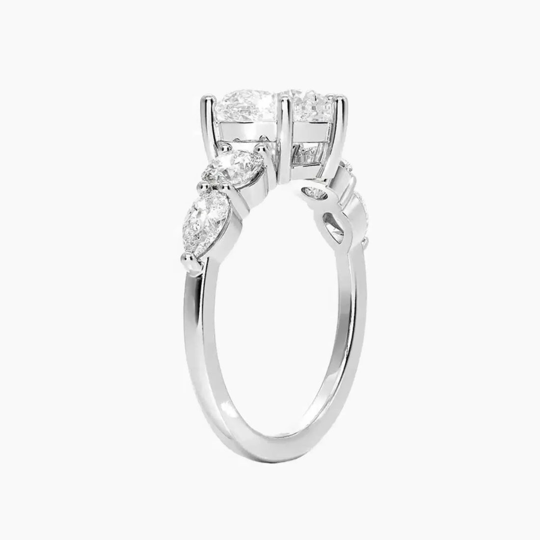 Daria Five Stone Heart Designer 2.5 Carat Lab Grown Diamond Engagement Ring in 18K Rose Gold