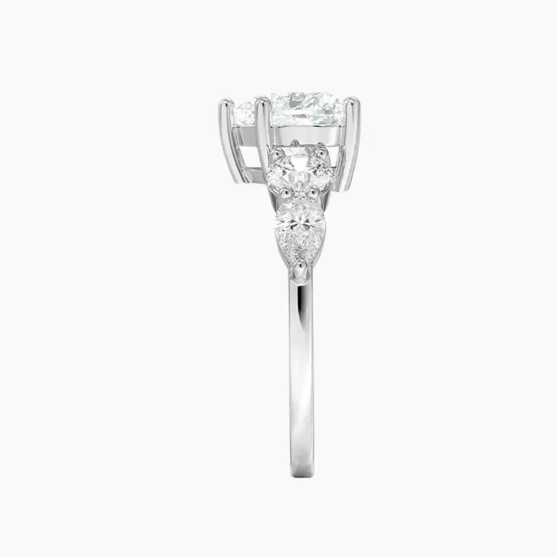 Daria Five Stone Heart Designer 2 Carat Lab Grown Diamond Engagement Ring in 14K Yellow Gold