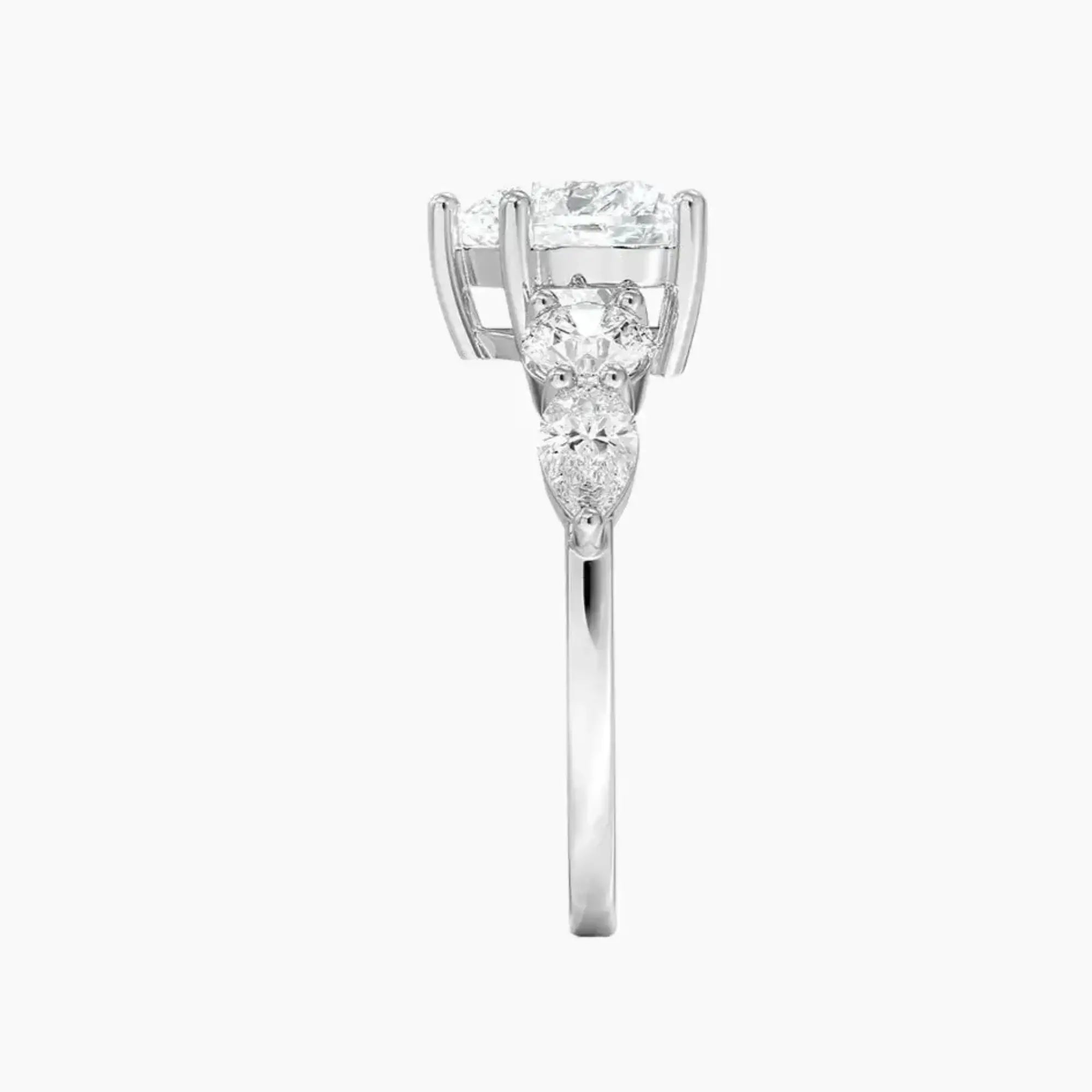 Daria Five Stone Heart Designer 2.5 Carat Lab Grown Diamond Engagement Ring in 14K Rose Gold