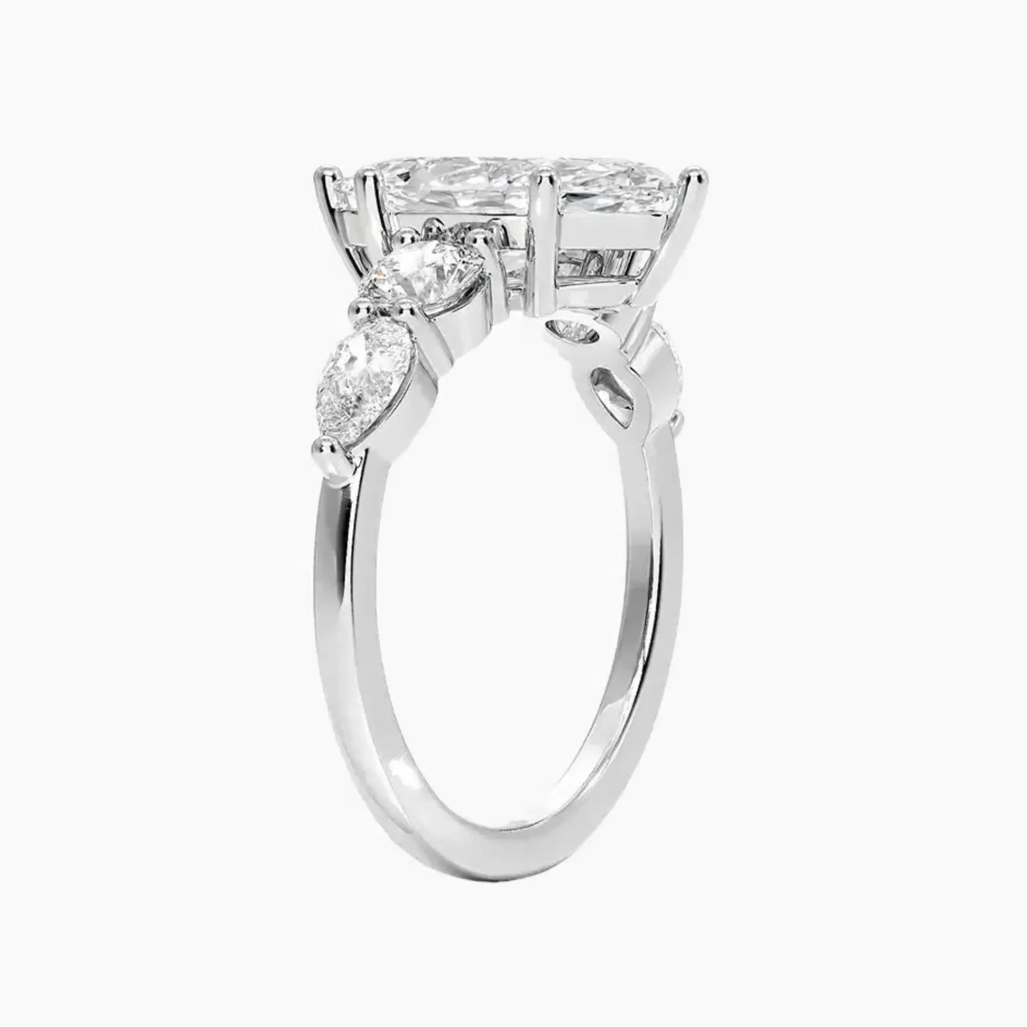 Daria Five Stone Marquise Designer 3 Carat Lab Grown Diamond Engagement Ring in 14K Yellow Gold