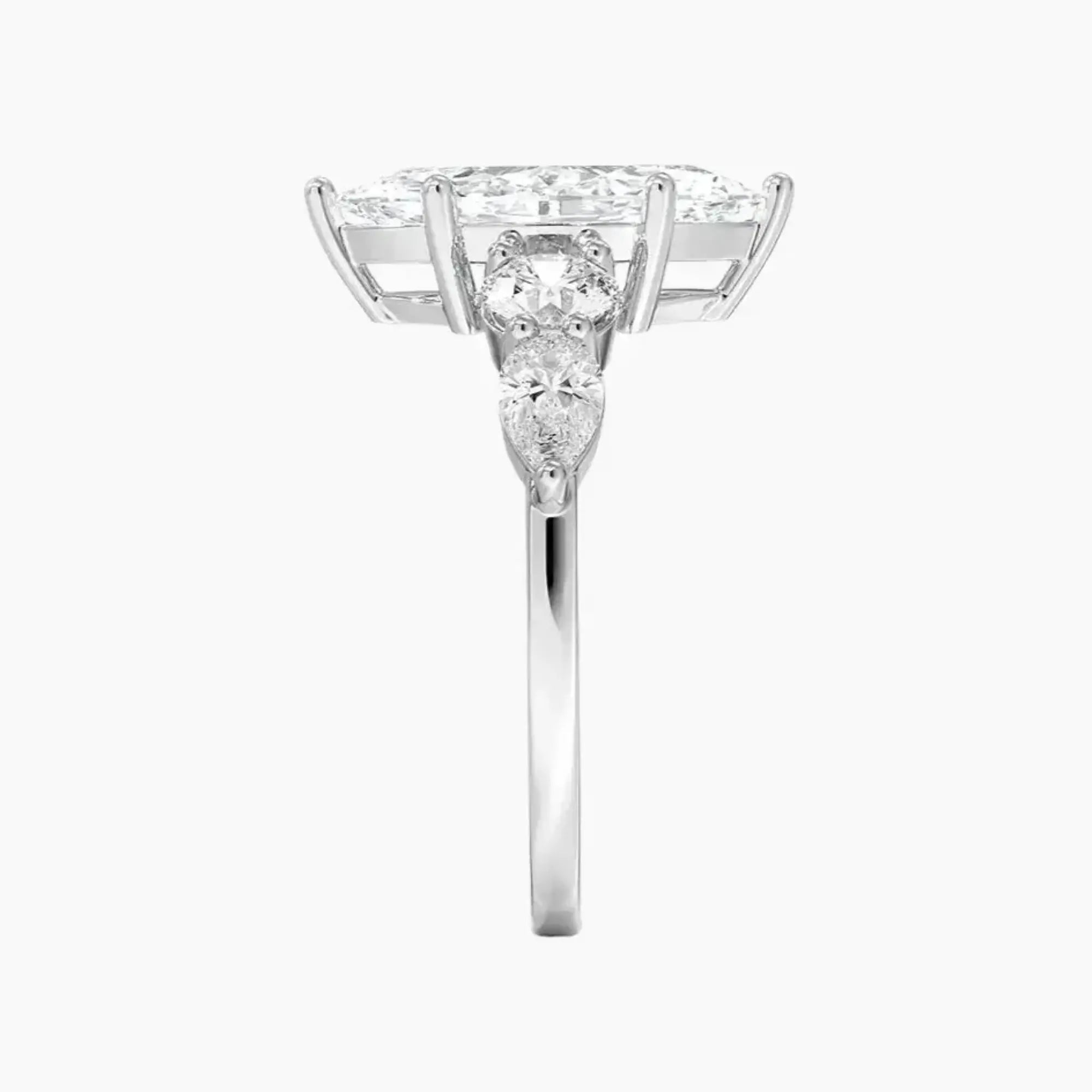 Daria Five Stone Marquise Designer 2 Carat Lab Grown Diamond Engagement Ring in 18K Yellow Gold