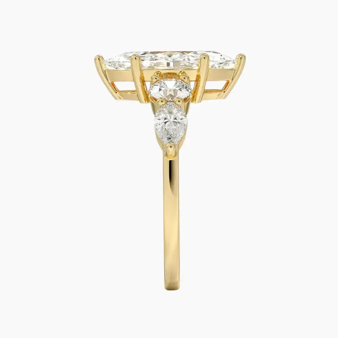 Daria Five Stone Marquise Designer 3 Carat Lab Grown Diamond Engagement Ring in 18K Rose Gold