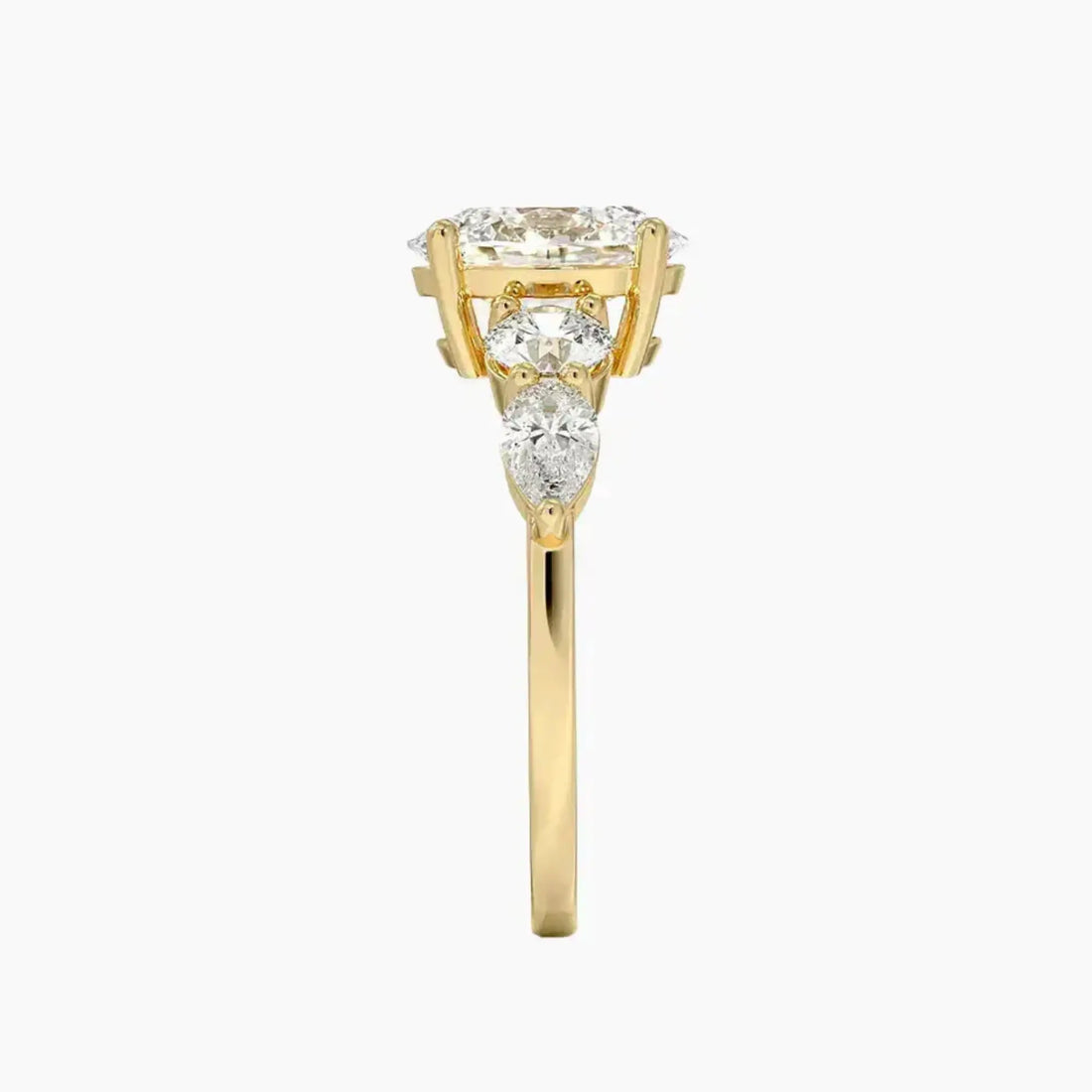 Daria Five Stone Oval Designer Diamond Ring Setting in 14K Rose Gold
