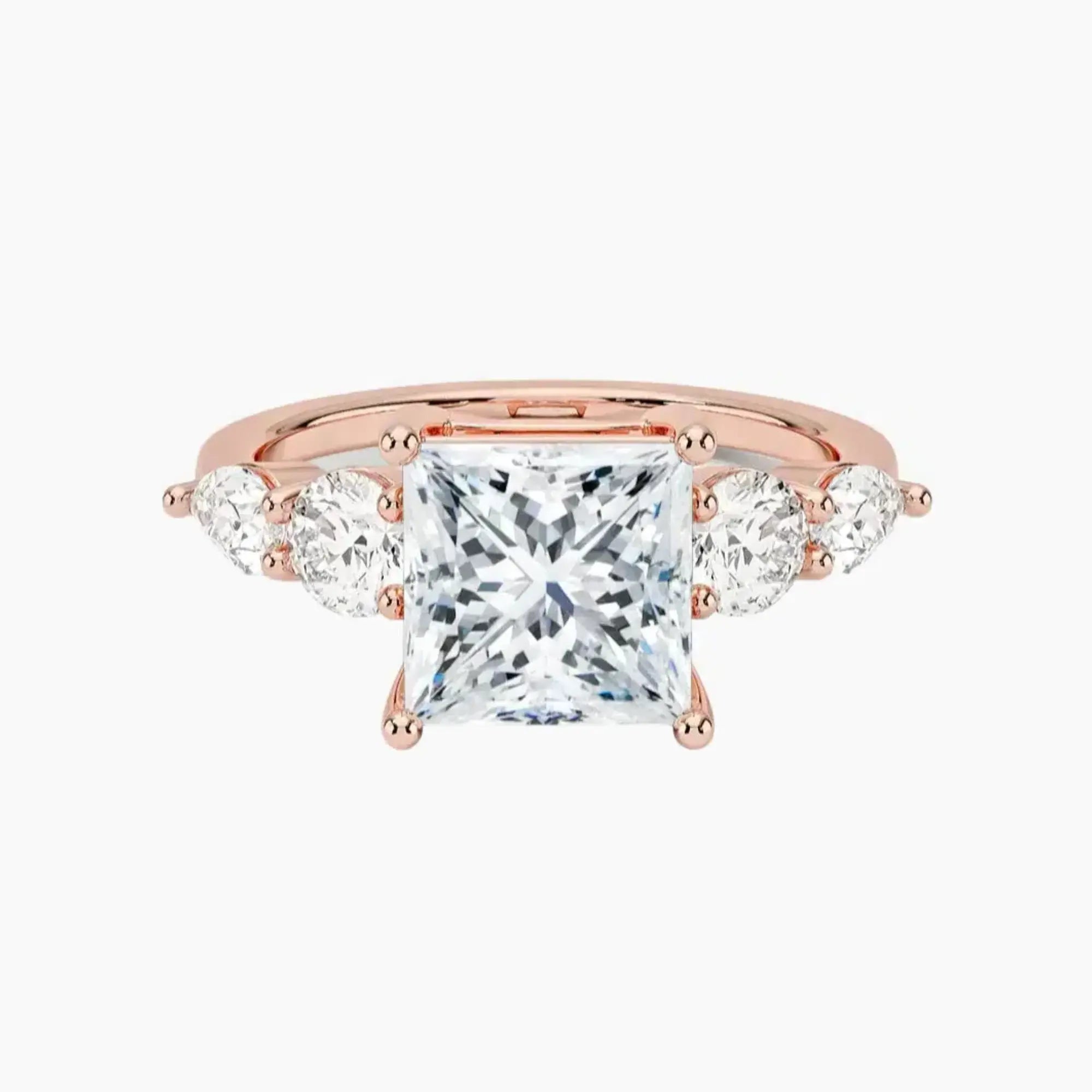 Daria Five Stone Princess Designer Diamond Ring Setting in 18K Yellow Gold
