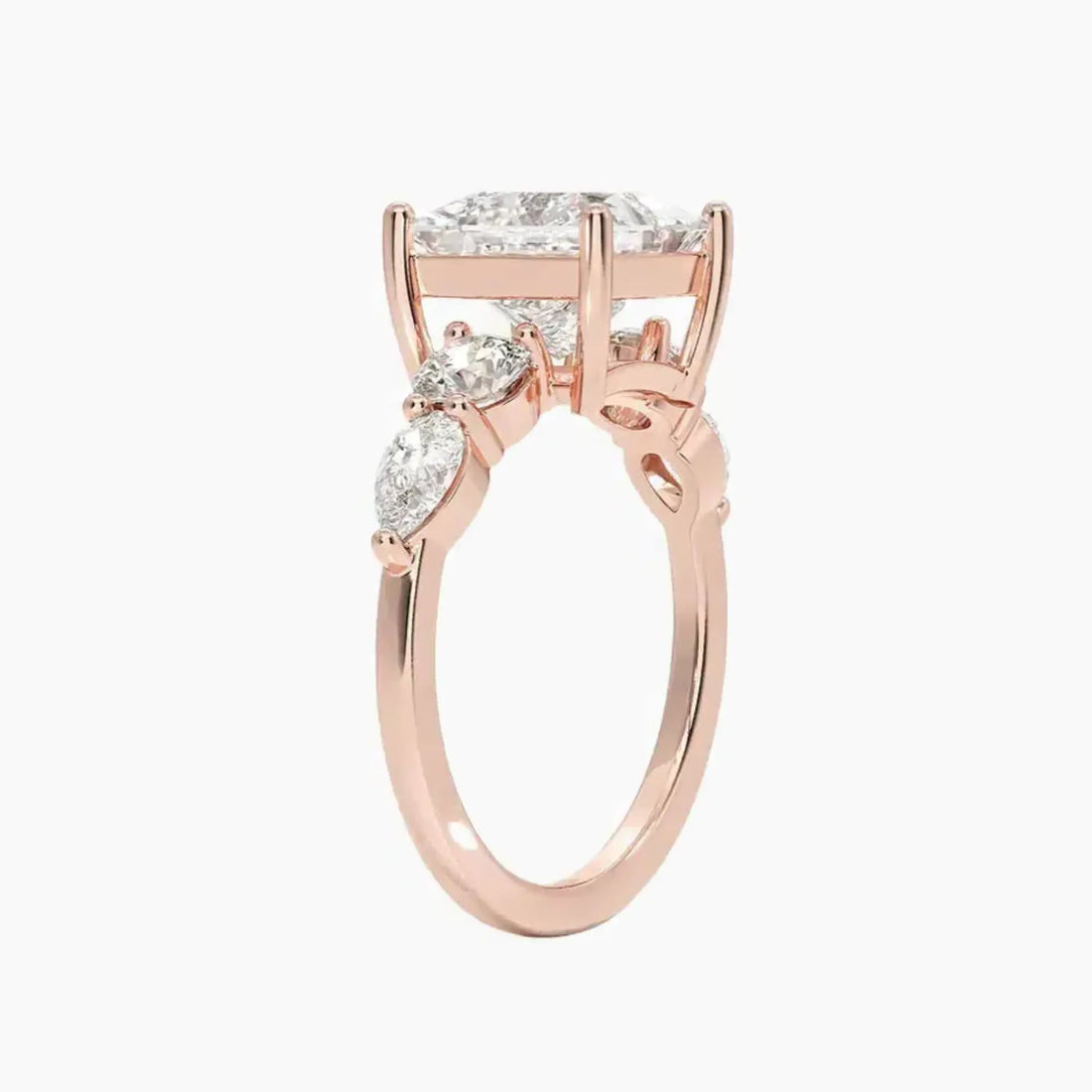 Daria Five Stone Princess Designer Diamond Ring Setting in 14K Yellow Gold
