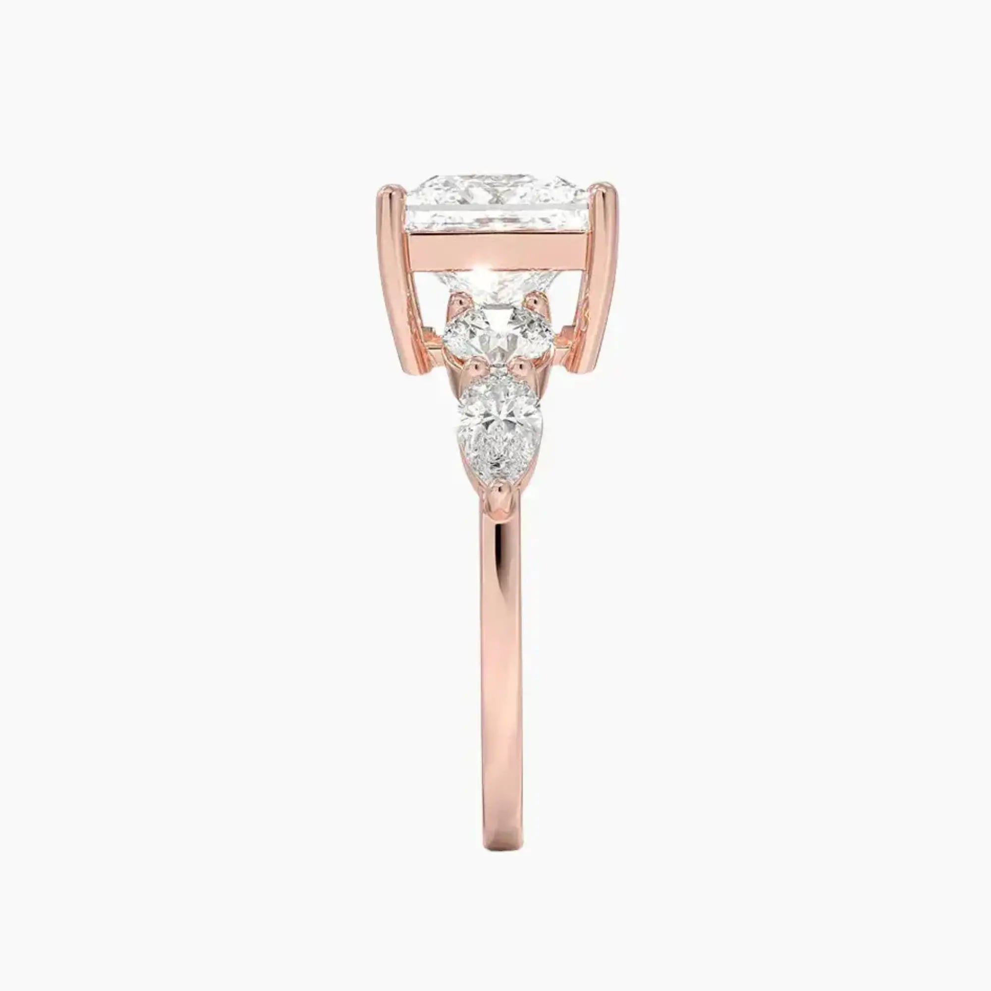 Daria Five Stone Princess Designer Diamond Ring Setting in 14K Yellow Gold