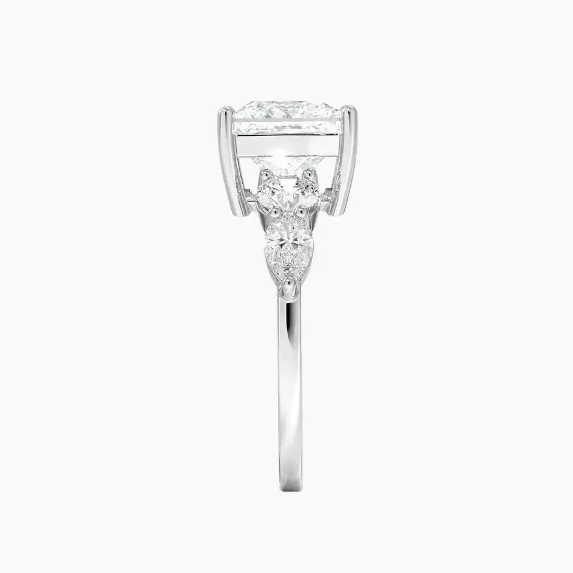 Daria Five Stone Princess Designer 3 Carat Lab Grown Diamond Engagement Ring in 14K Rose Gold