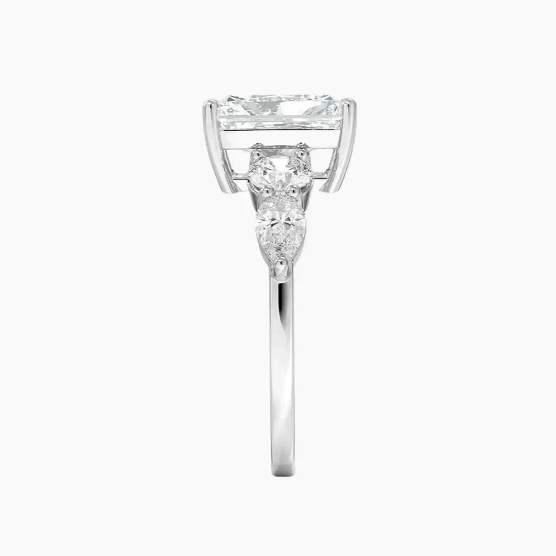Daria Five Stone Radiant Designer Diamond Ring Setting in 14K Rose Gold