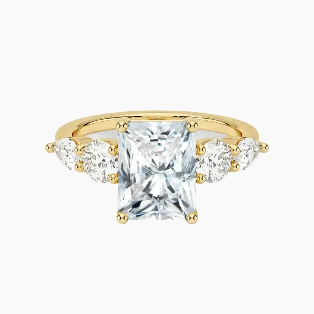 Daria Five Stone Radiant Designer Diamond Ring Setting in 14K Rose Gold