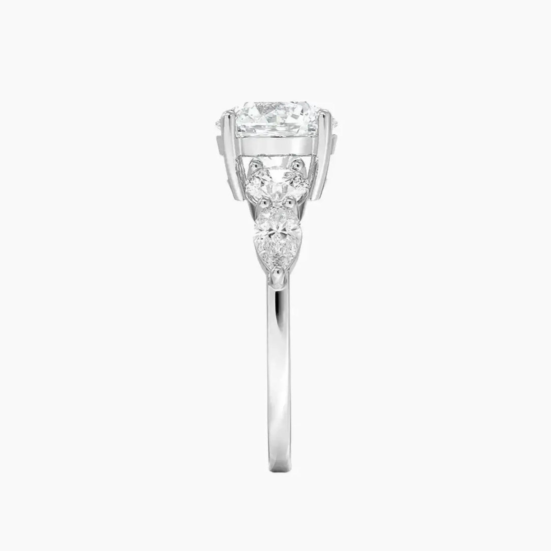 Daria Five Stone Round Designer Diamond Ring Setting in 14K Rose Gold
