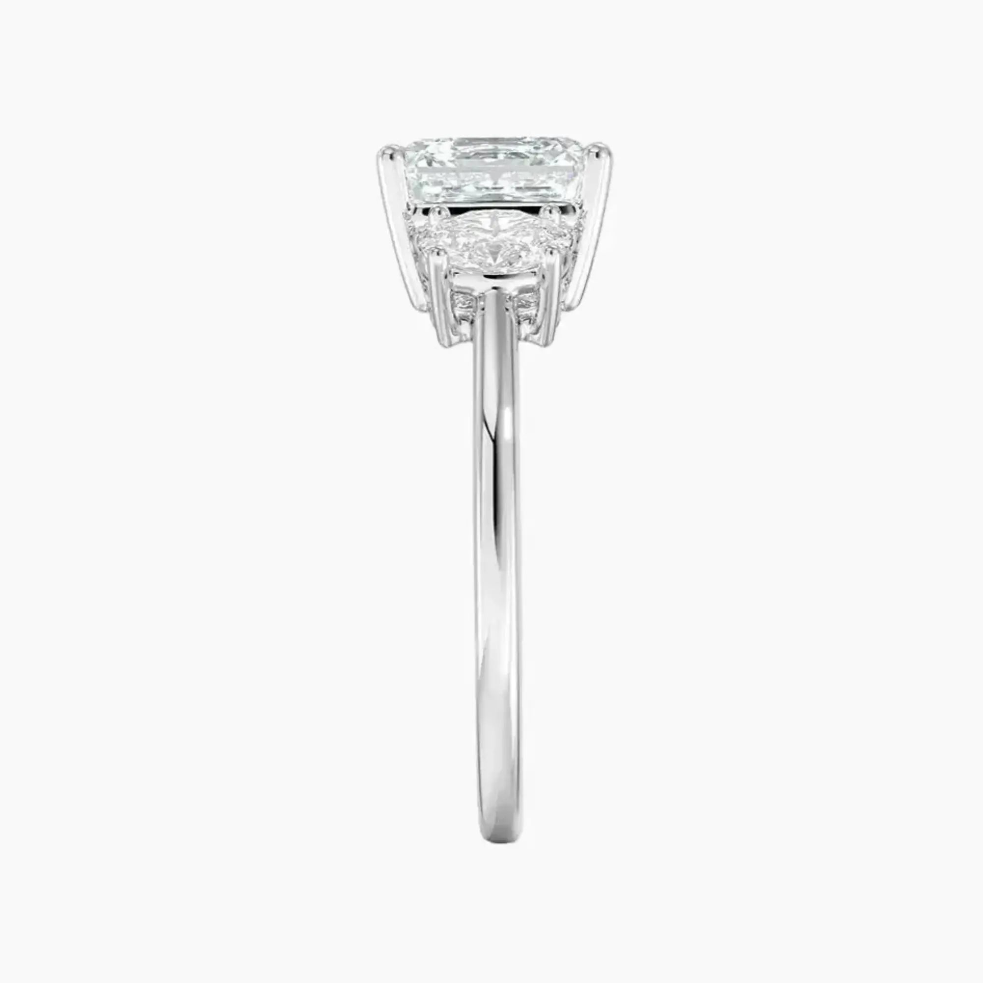 Liora Asscher Three Stone Diamond Ring Setting in 18K White Gold