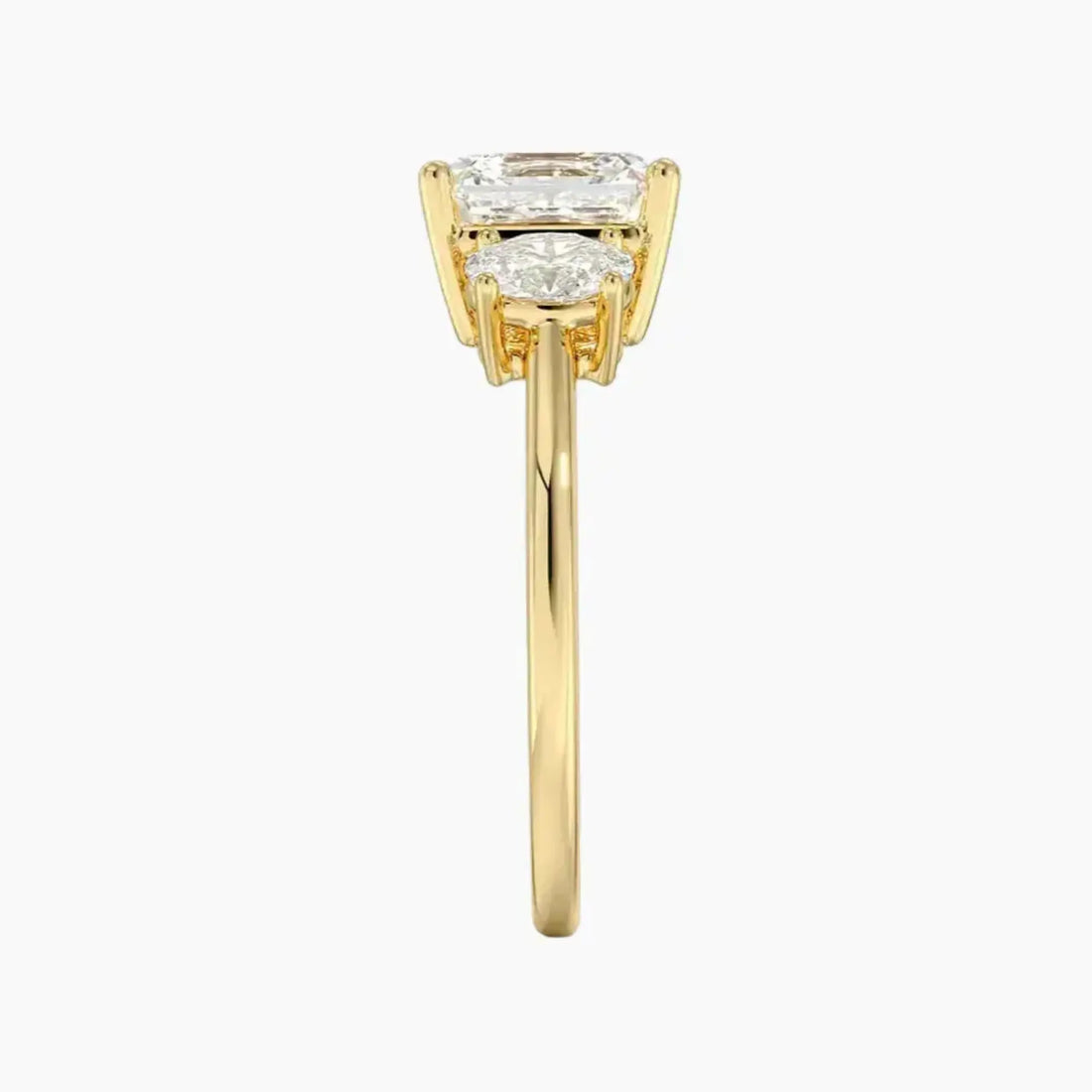 Liora Asscher Three Stone 1.5 Carat Lab Grown Diamond Engagement Ring in 18K White Gold
