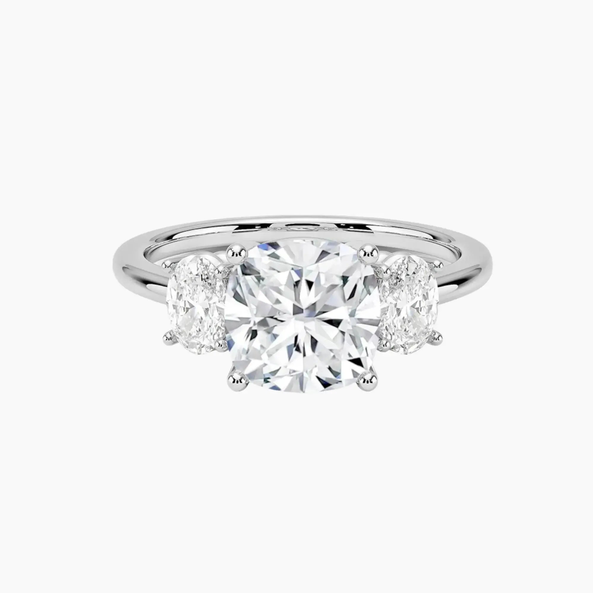 Liora Cushion Three Stone 1 Carat Lab Grown Diamond Engagement Ring in 14K Rose Gold