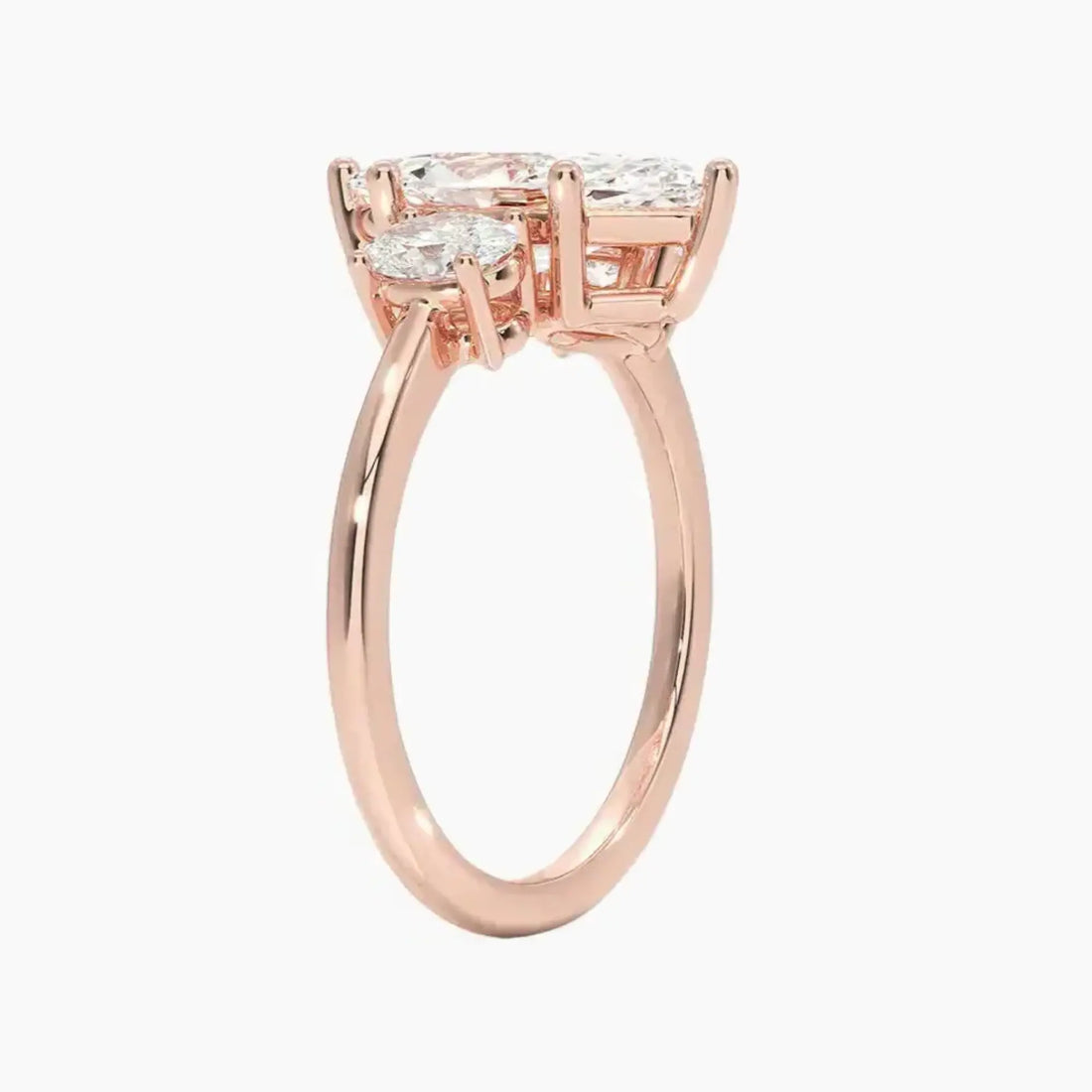 Liora Marquise Three Stone 2.5 Carat Lab Grown Diamond Engagement Ring in 18K Yellow Gold