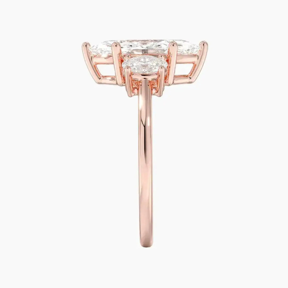 Liora Marquise Three Stone 3 Carat Lab Grown Diamond Engagement Ring in 18K White Gold