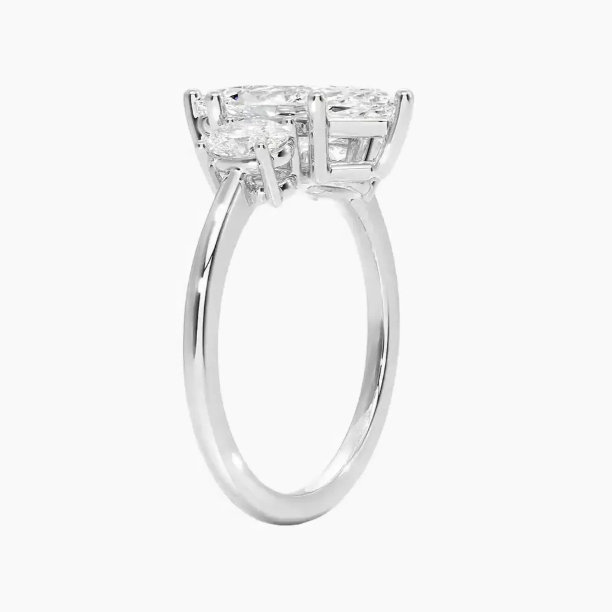 Liora Marquise Three Stone 1 Carat Lab Grown Diamond Engagement Ring in 18K Yellow Gold