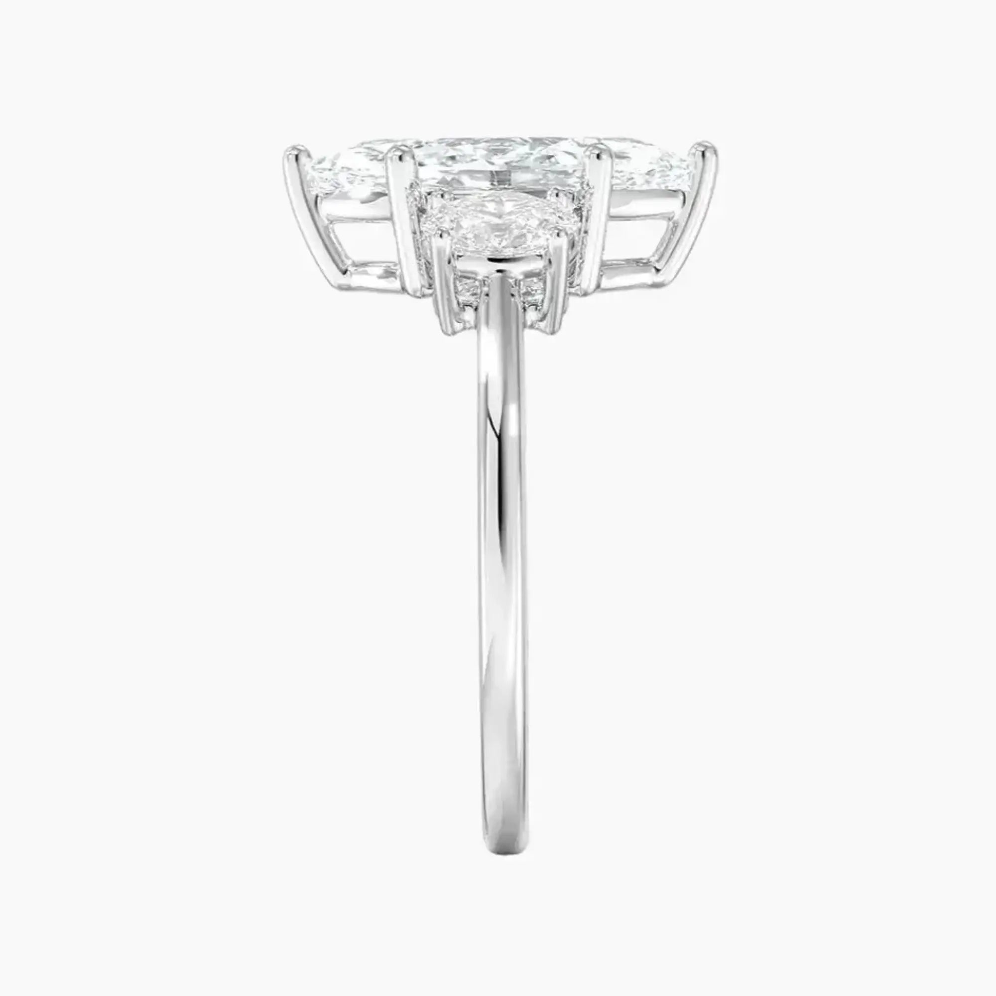 Liora Marquise Three Stone 1 Carat Lab Grown Diamond Engagement Ring in 14K Yellow Gold