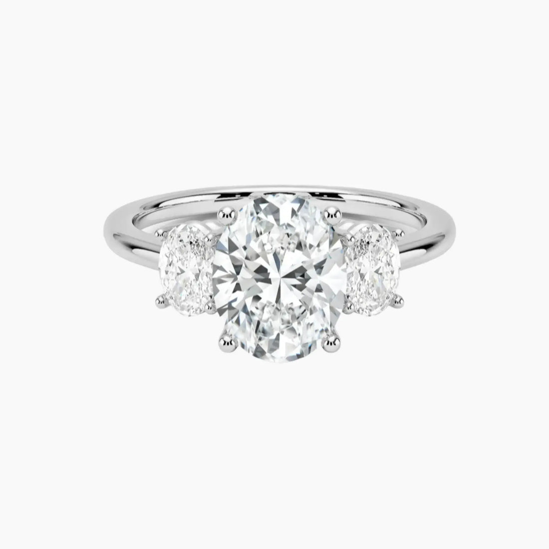 Liora Oval Three Stone 2 Carat Lab Grown Diamond Engagement Ring in 18K Yellow Gold