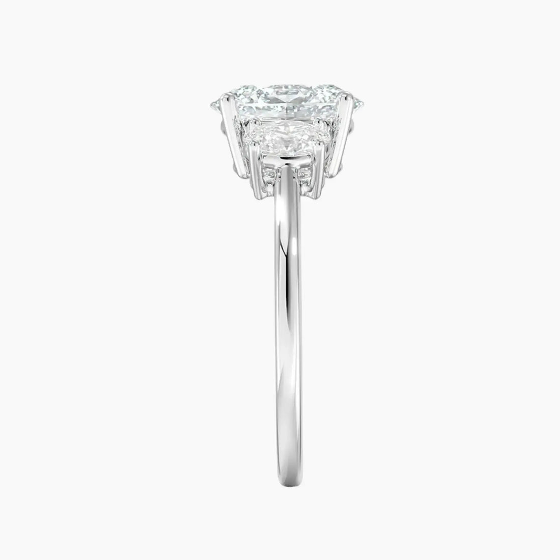 Liora Oval Three Stone Diamond Ring Setting in 14K Yellow Gold