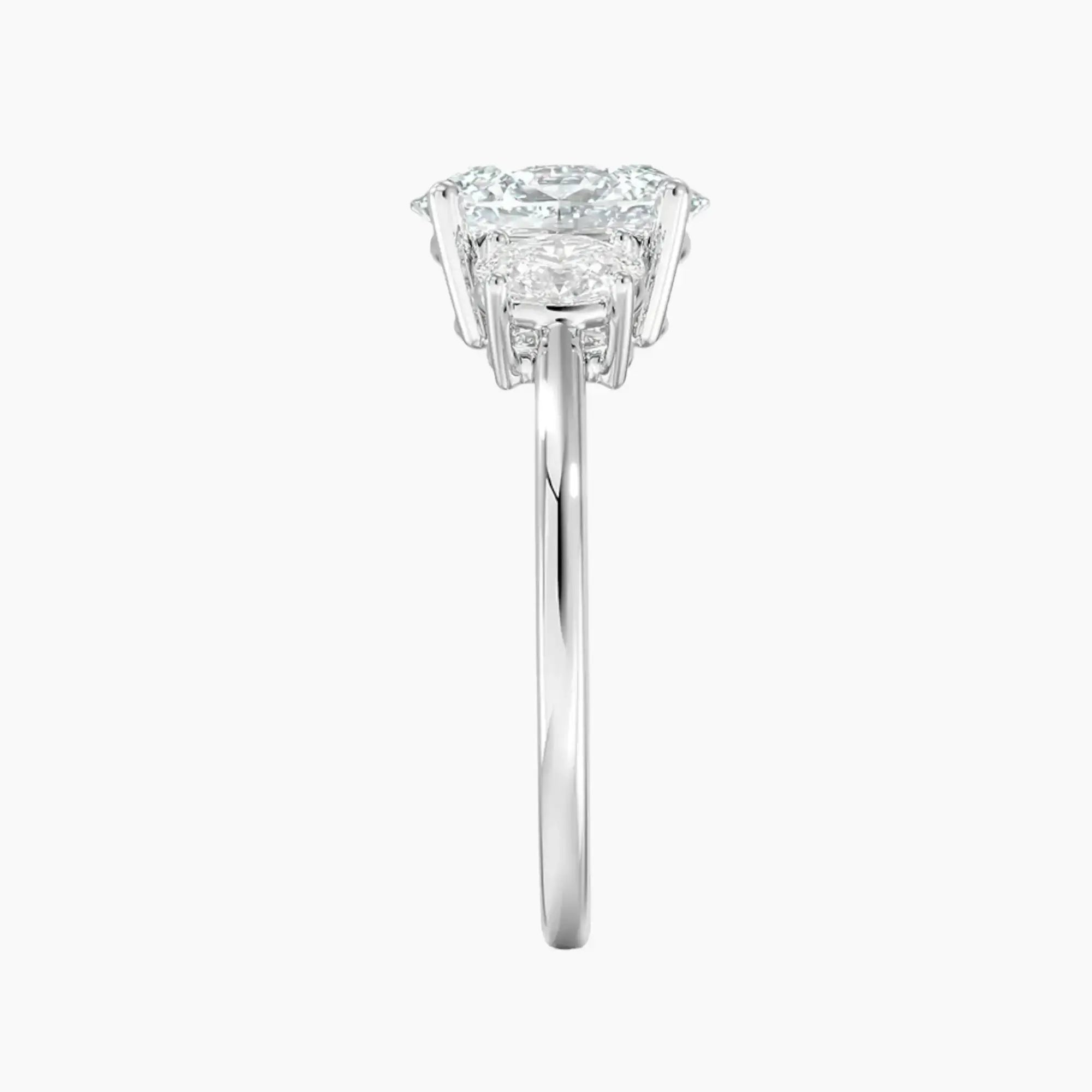 Liora Oval Three Stone Diamond Ring Setting in 14K Rose Gold