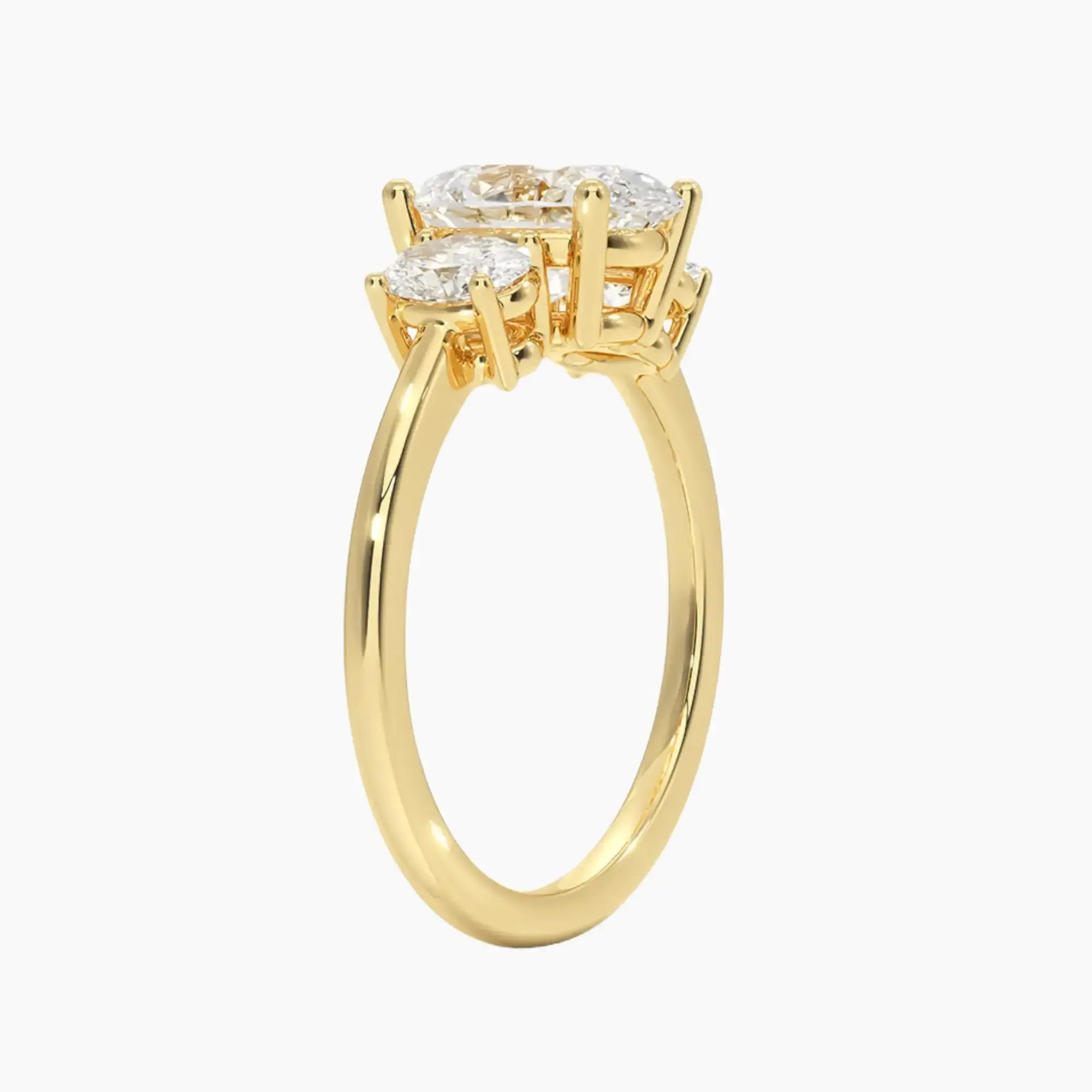 Liora Oval Three Stone 1.5 Carat Lab Grown Diamond Engagement Ring in 14K White Gold