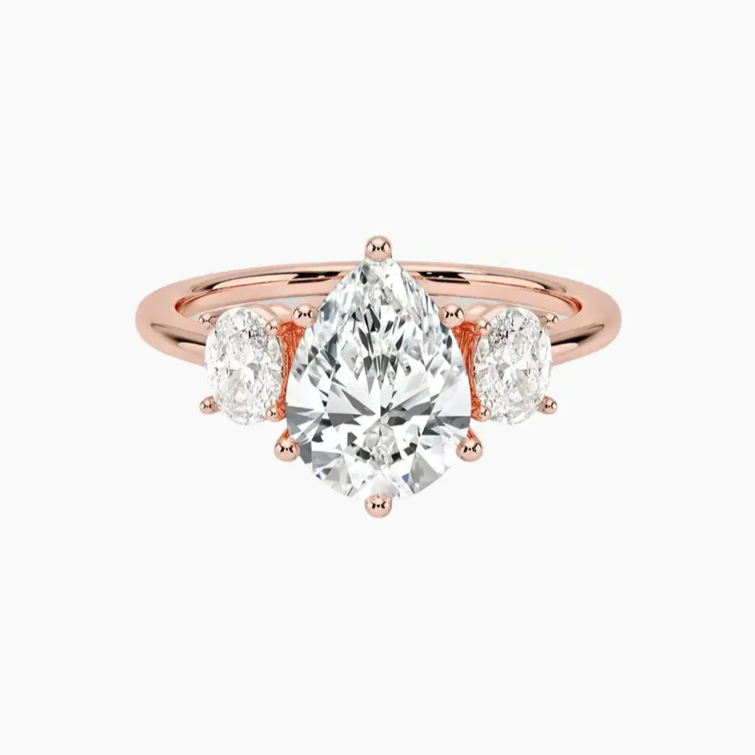 Liora Pear Three Stone 2 Carat Lab Grown Diamond Engagement Ring in 14K Yellow Gold